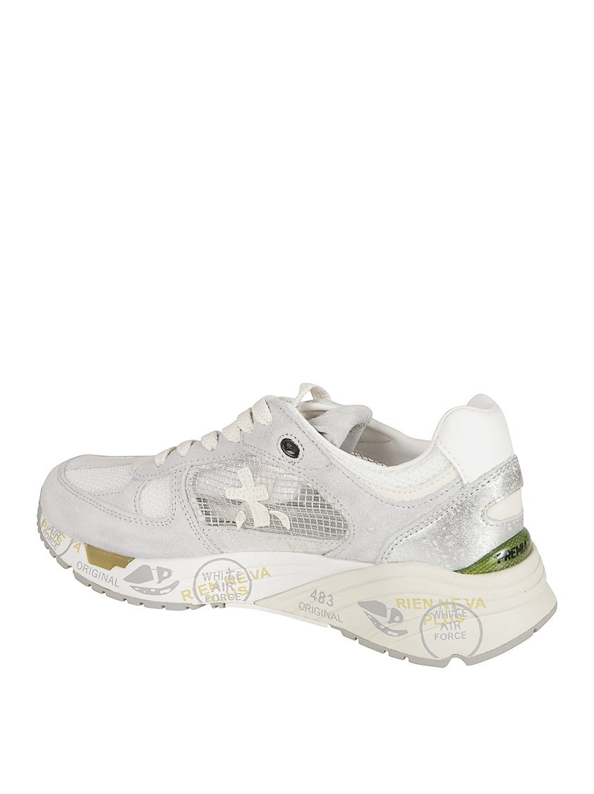 Padded Ankle Sneakers With Textured Panels And Graphic Sole