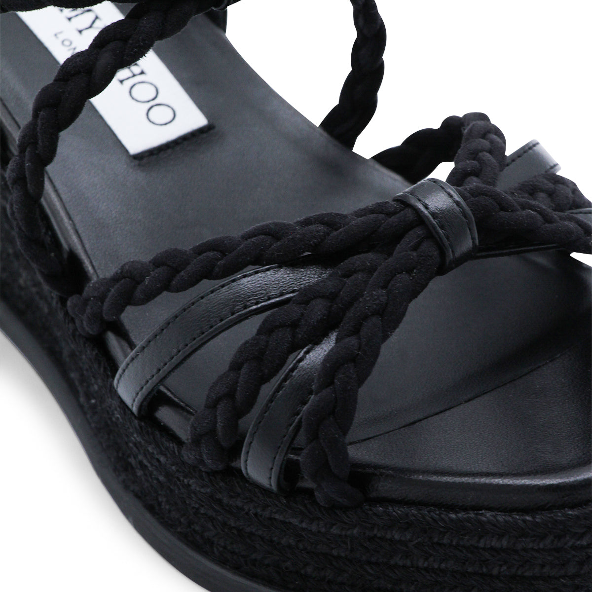 High Platform Black Espadrille Sandals