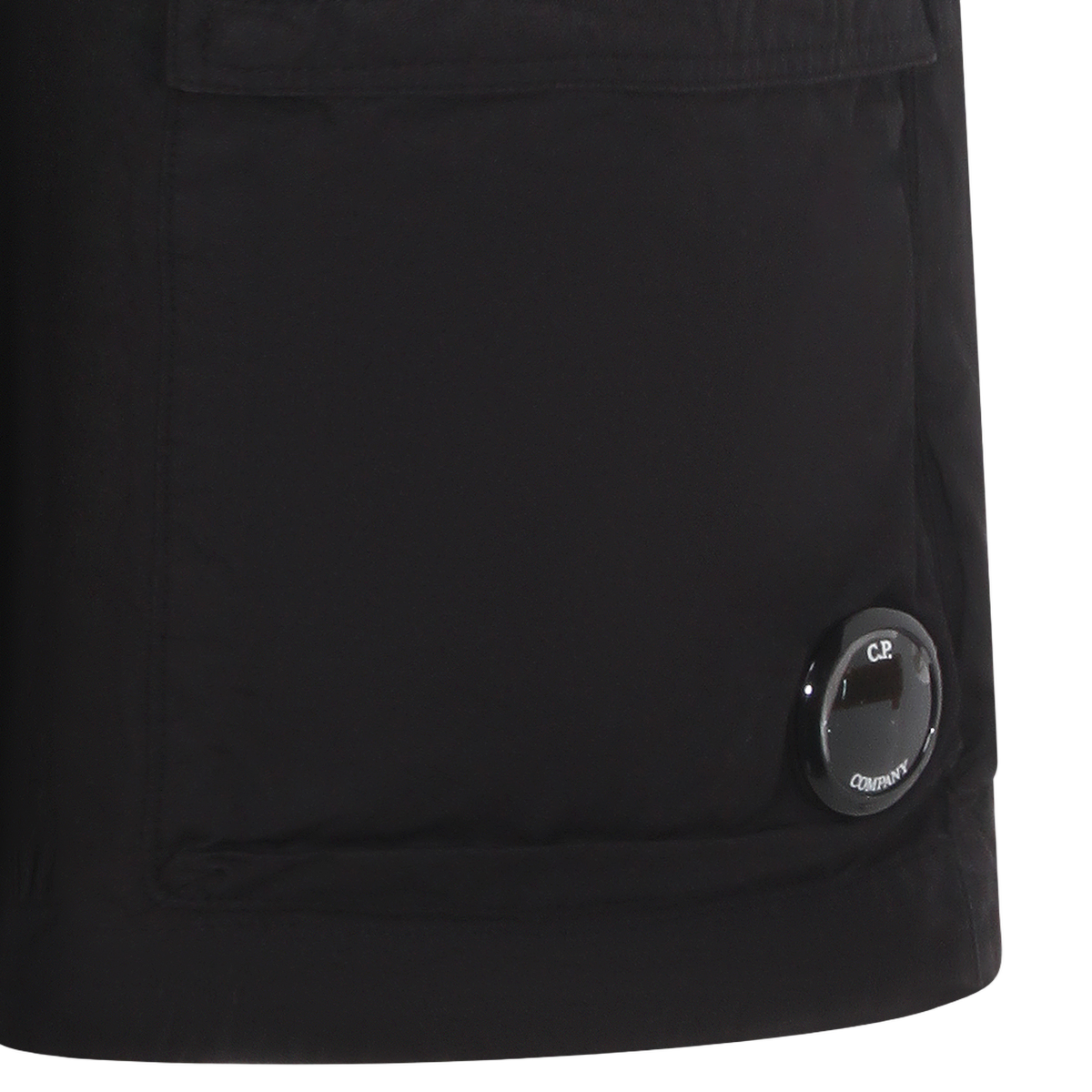 Structured Black Shorts with Cargo Pocket