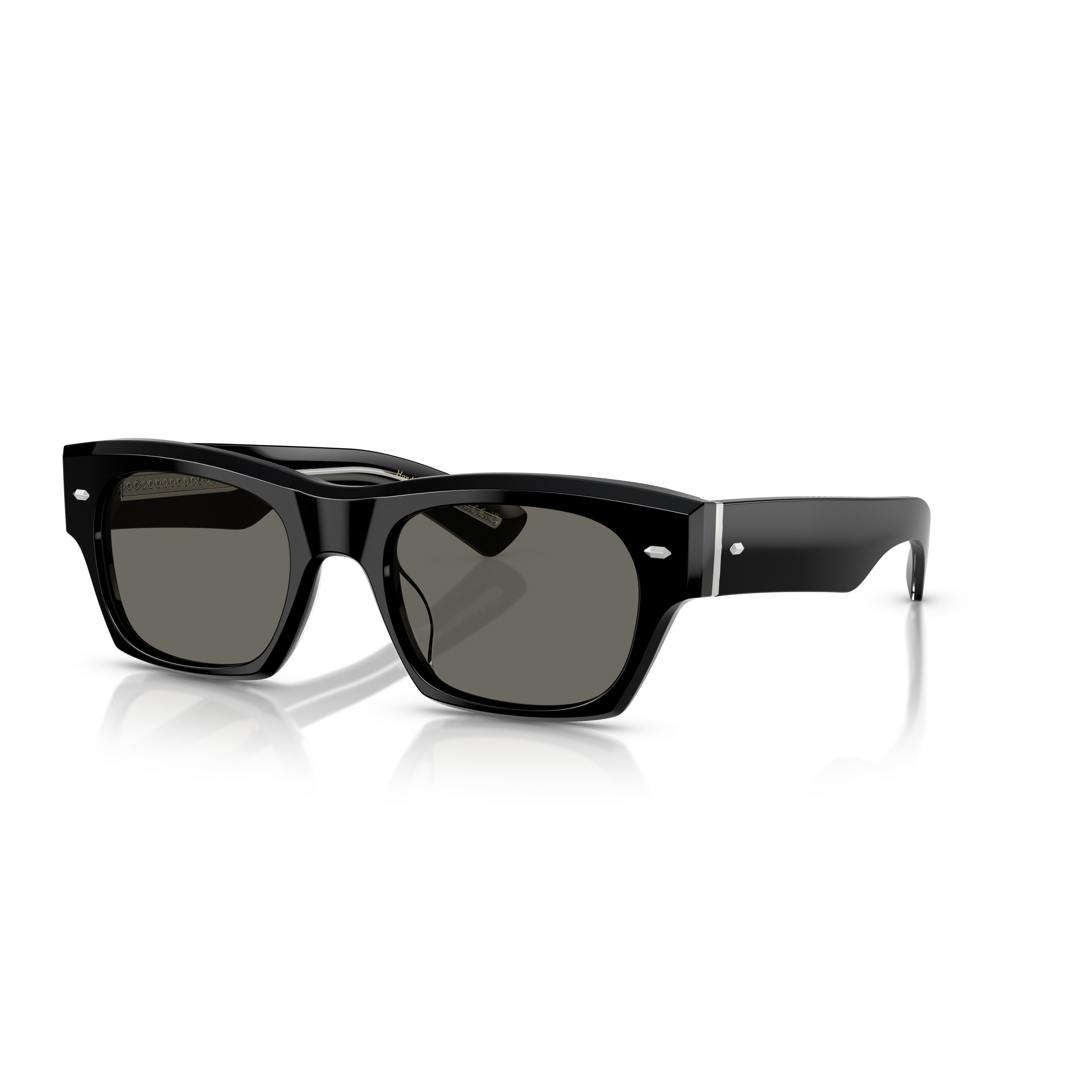 0ov5514su Bold Rectangular Black Acetate Sunglasses