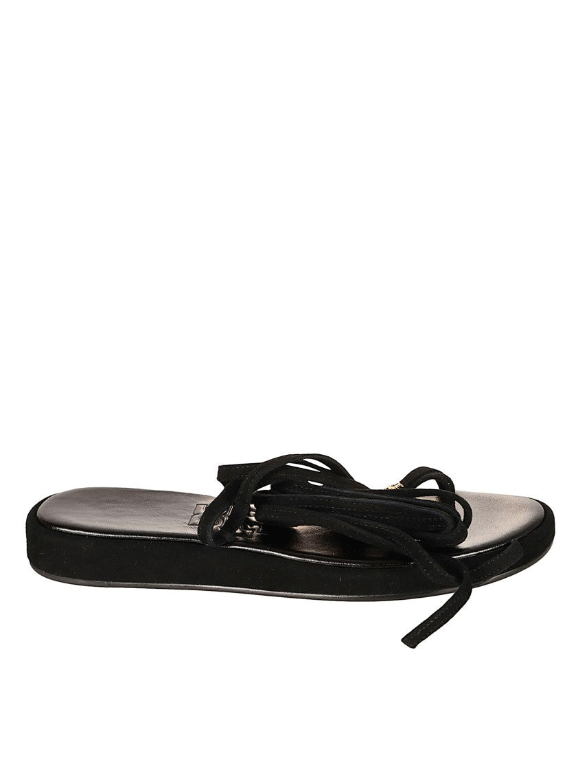 Delicate Black Suede Sandals
