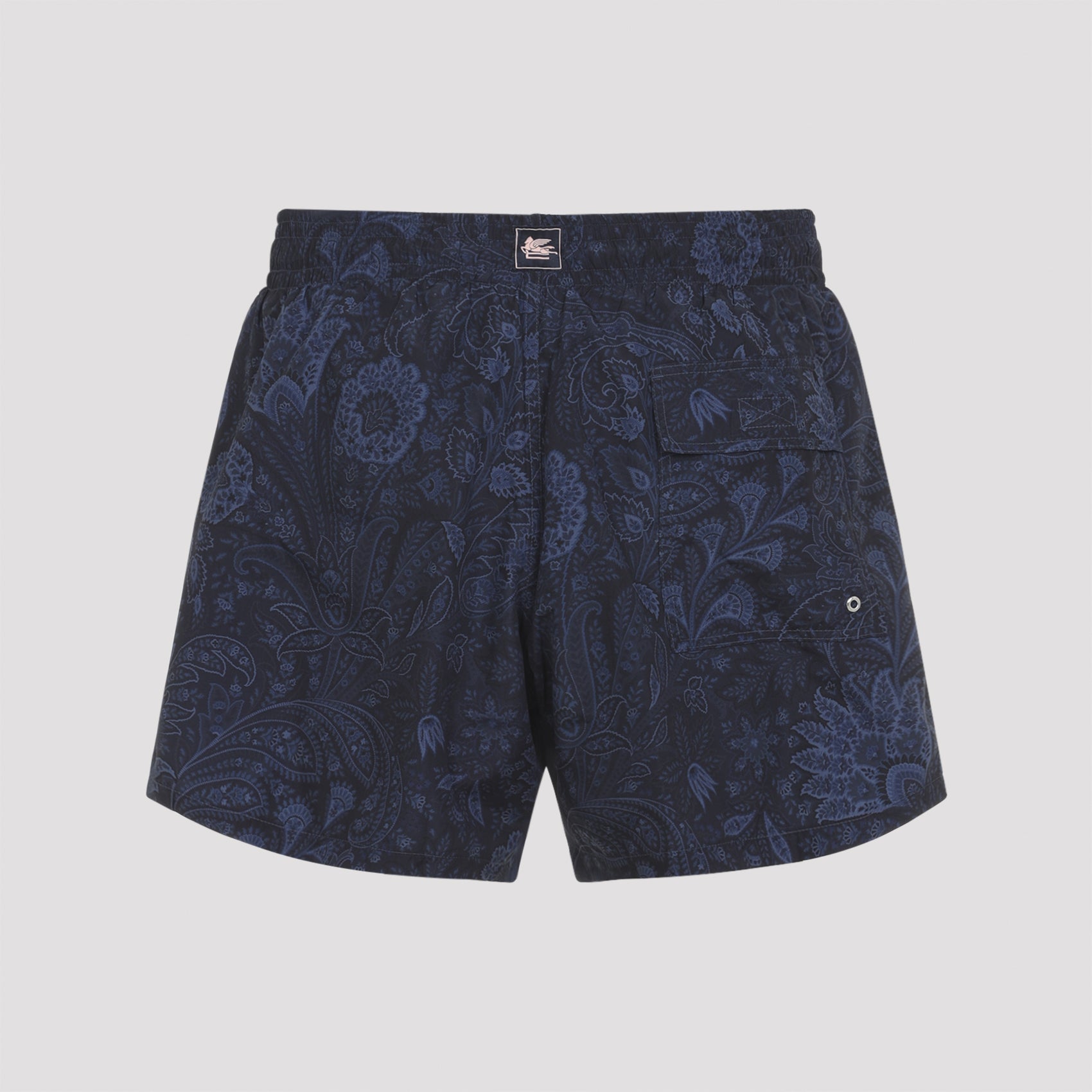 Paisley Pattern Swim Shorts With Adjustable Waistband
