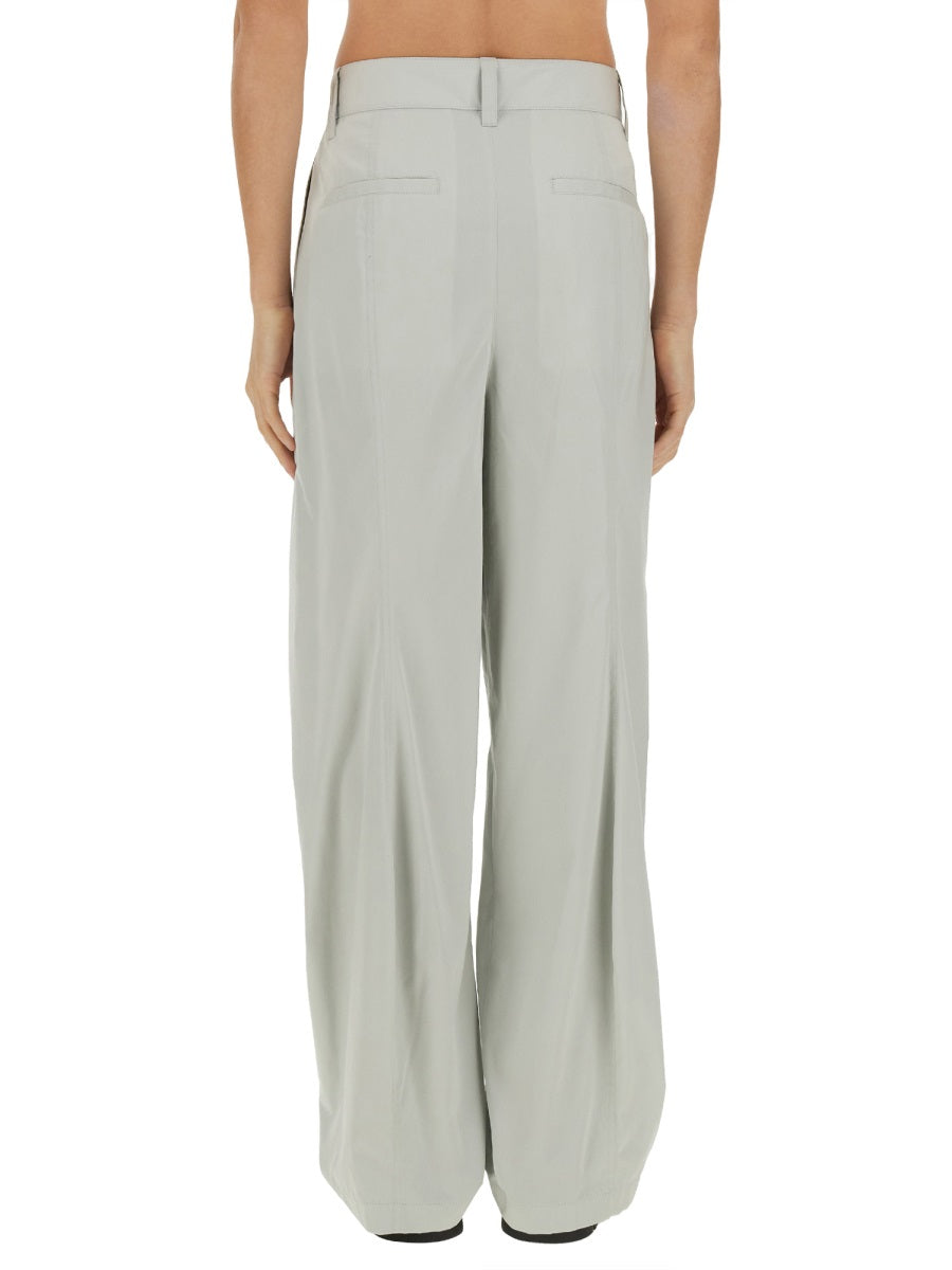 Tailored Silk and Cotton Blend Pants