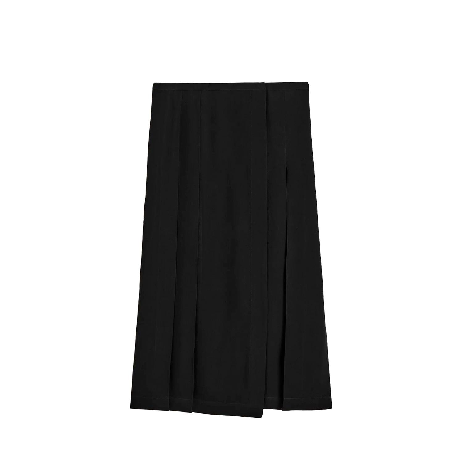 Pleated Wrap Skirt