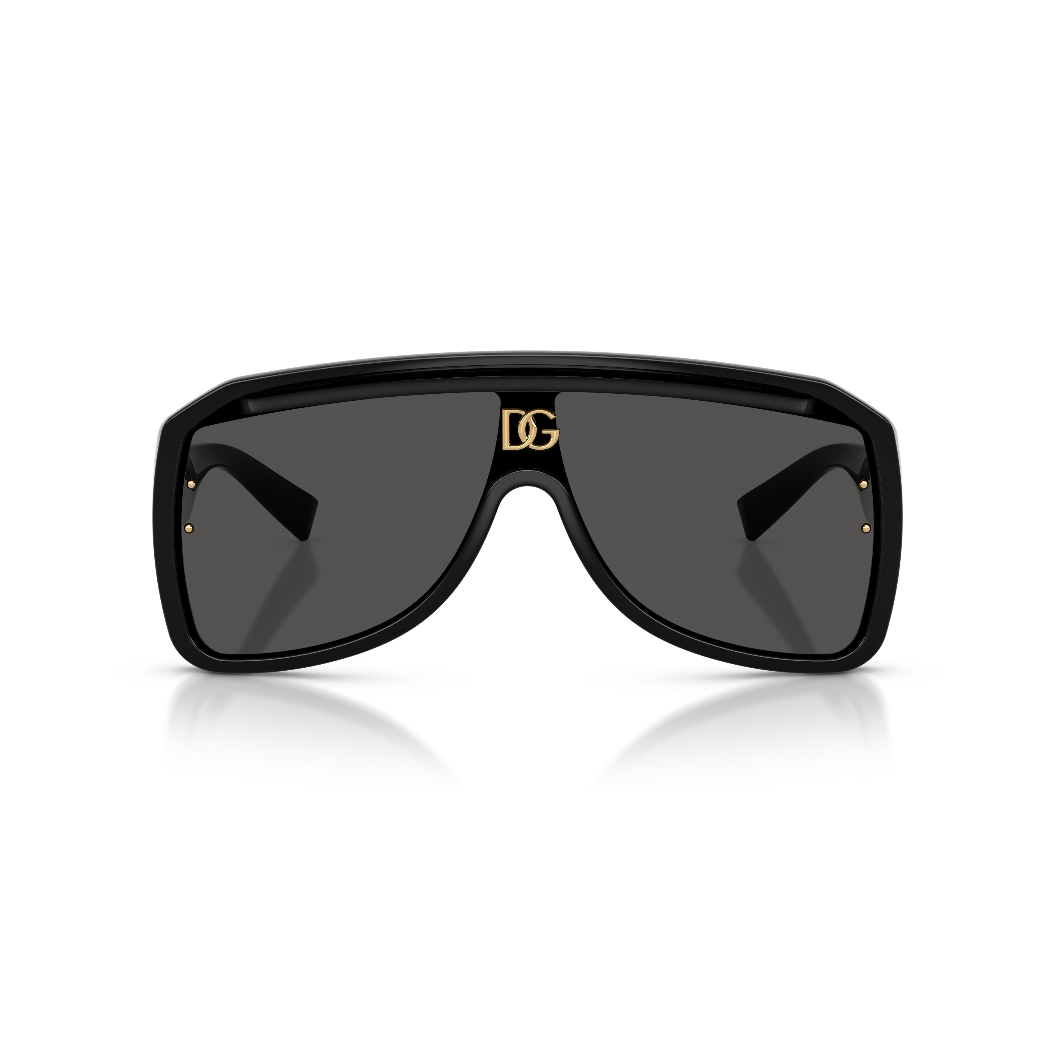 0Dg6205 Oversized Rectangular Sunglasses with Gold Accents