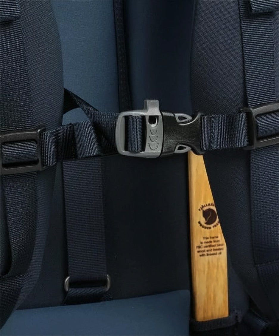 Structured Blue Backpack with Multiple Compartments