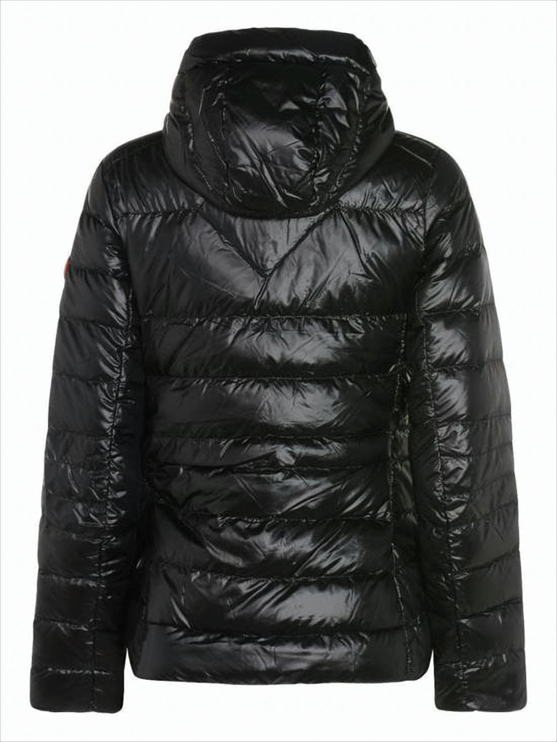 Fitted Black Down Jacket with Quilted Design
