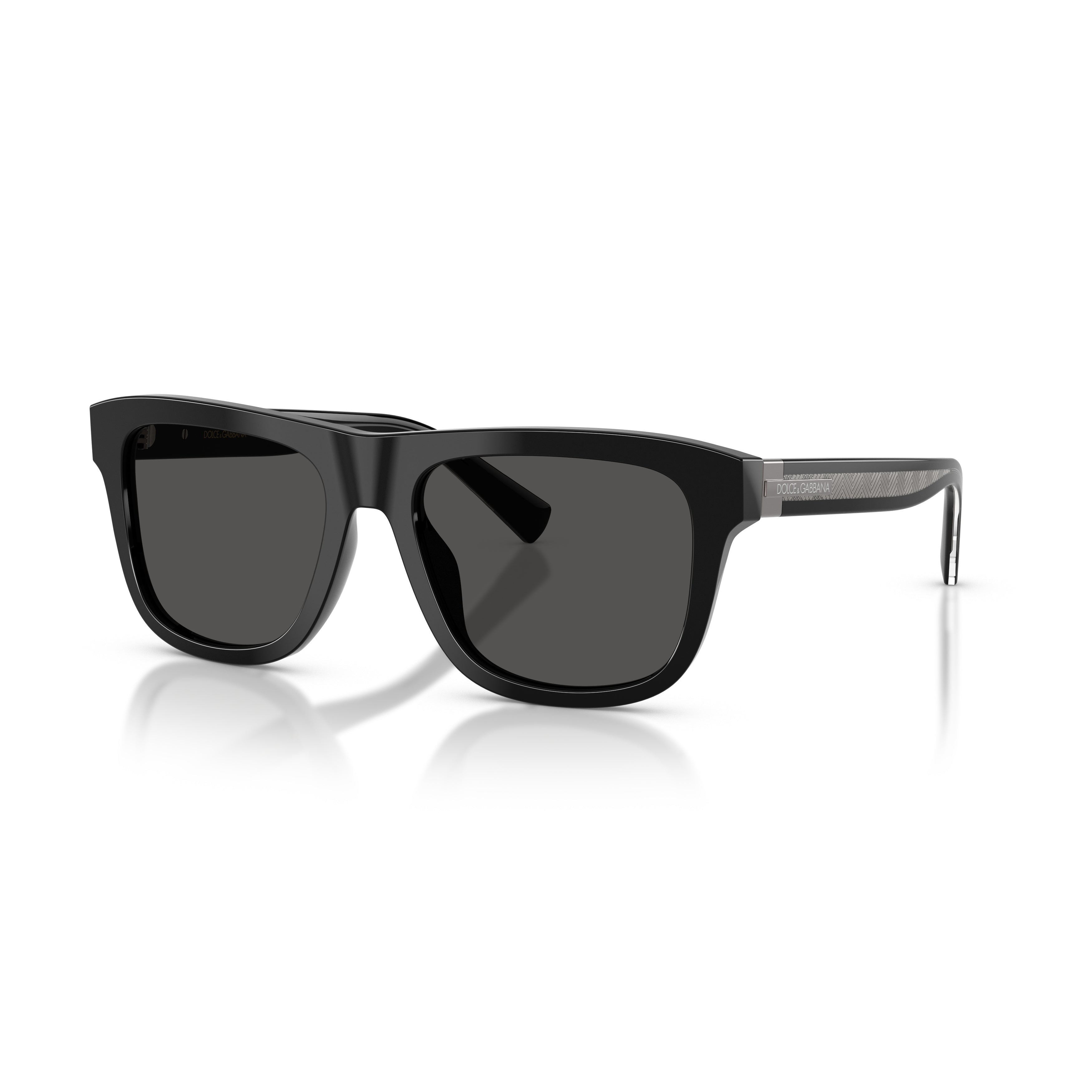 Bold Rectangular Frame Sunglasses with Textured Temples