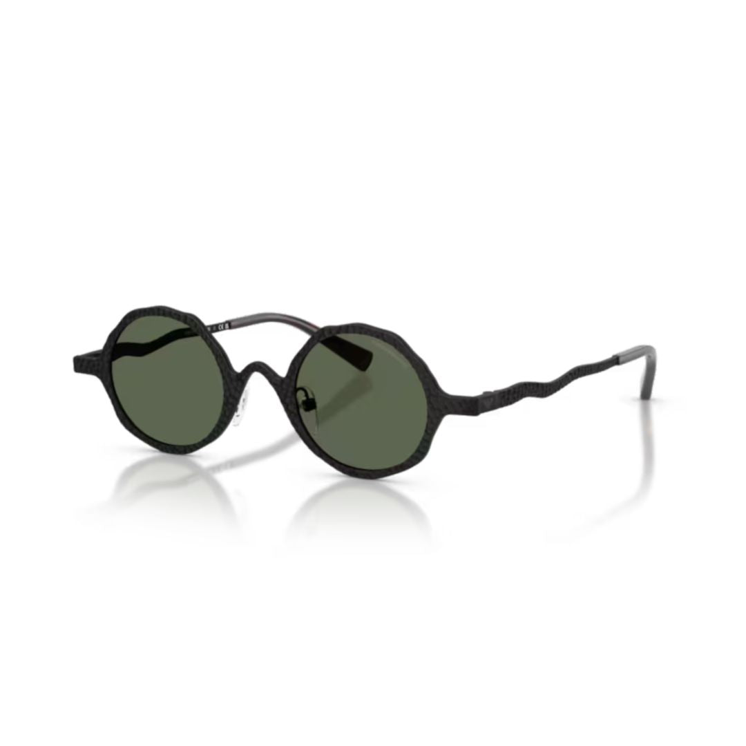 0ea2166 Round Metal Frame Sunglasses with Textured Temples