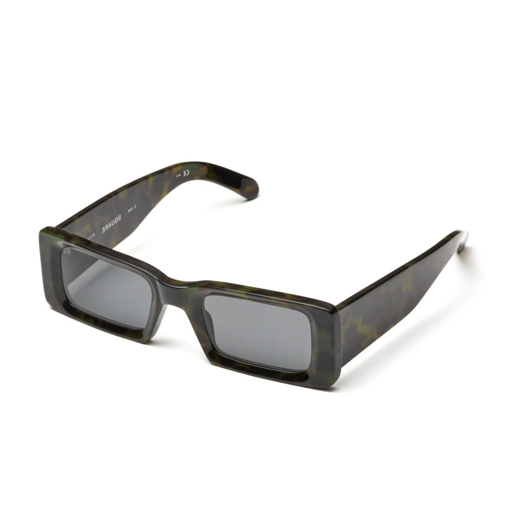 Square Tortoiseshell Pattern Sunglasses with Bold Rectangular Frame