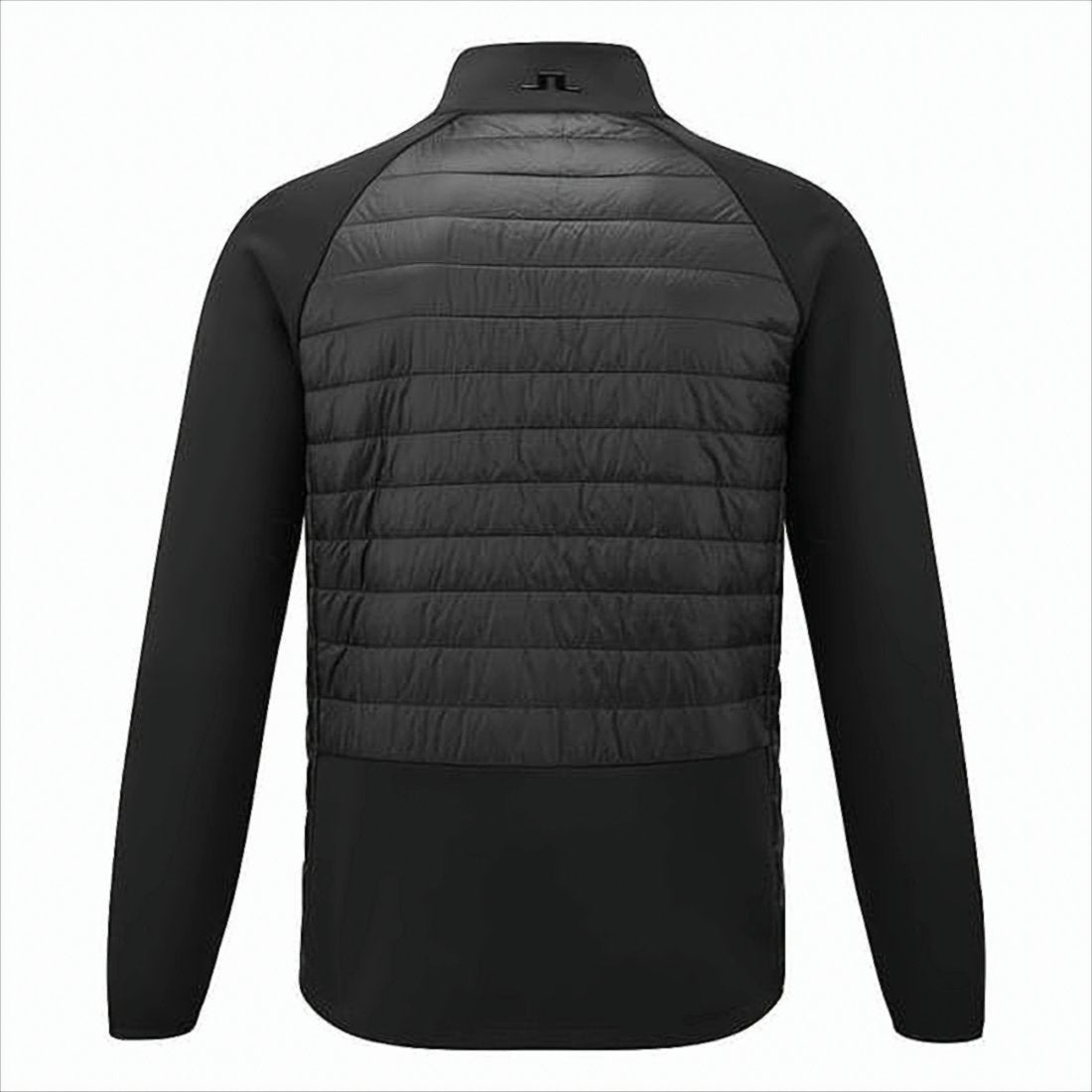 Quilted Black Jacket With Smooth Fabric Accents