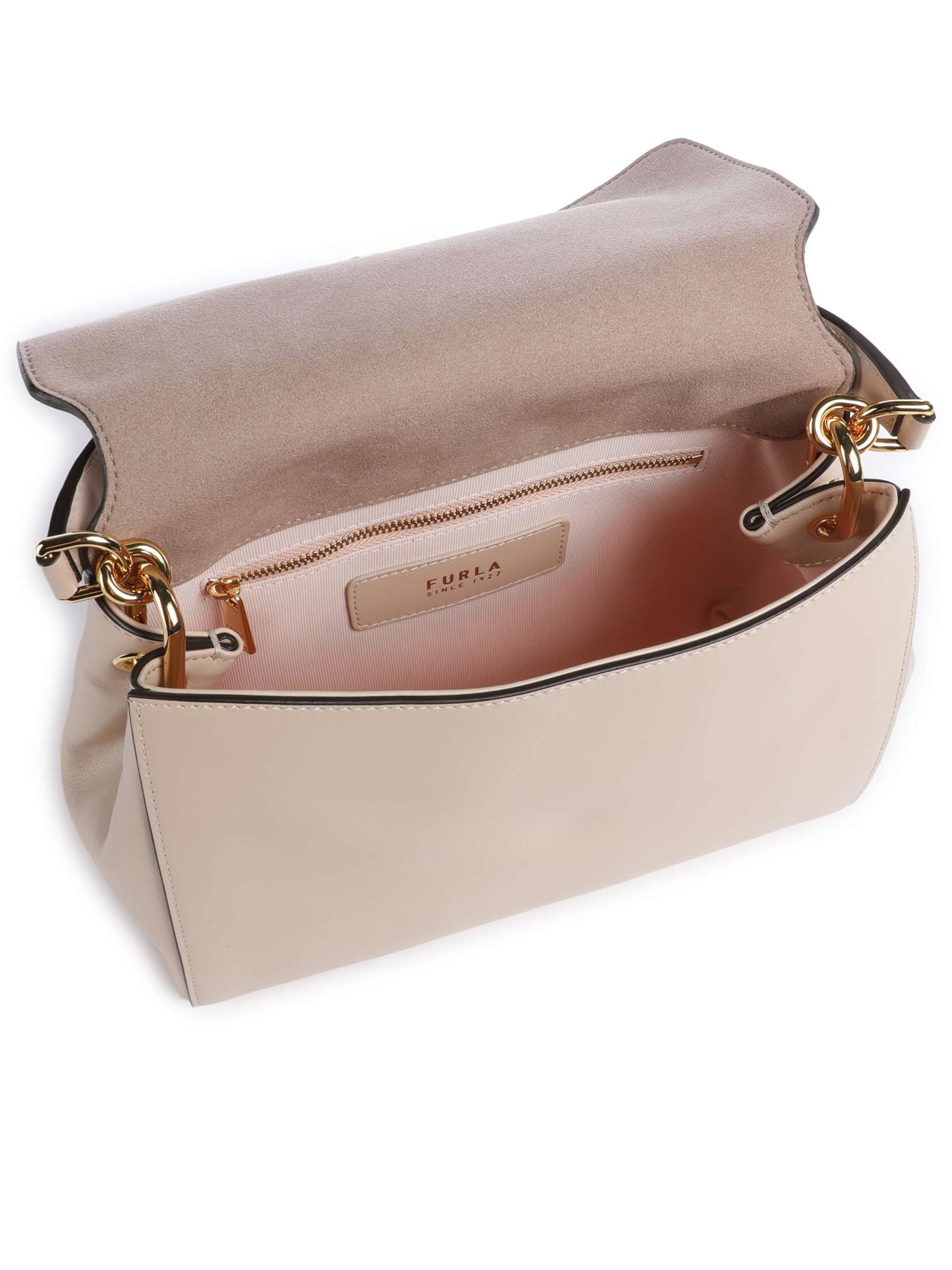Domus S Structured Neutral Leather Handbag