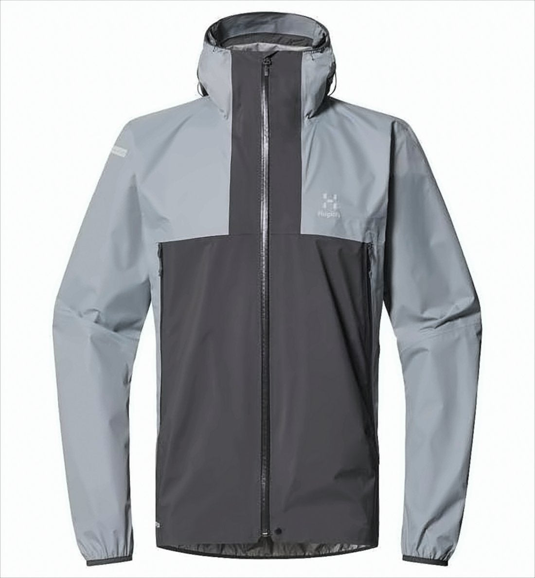 Two-Tone Grey Casual Jacket with High Collar