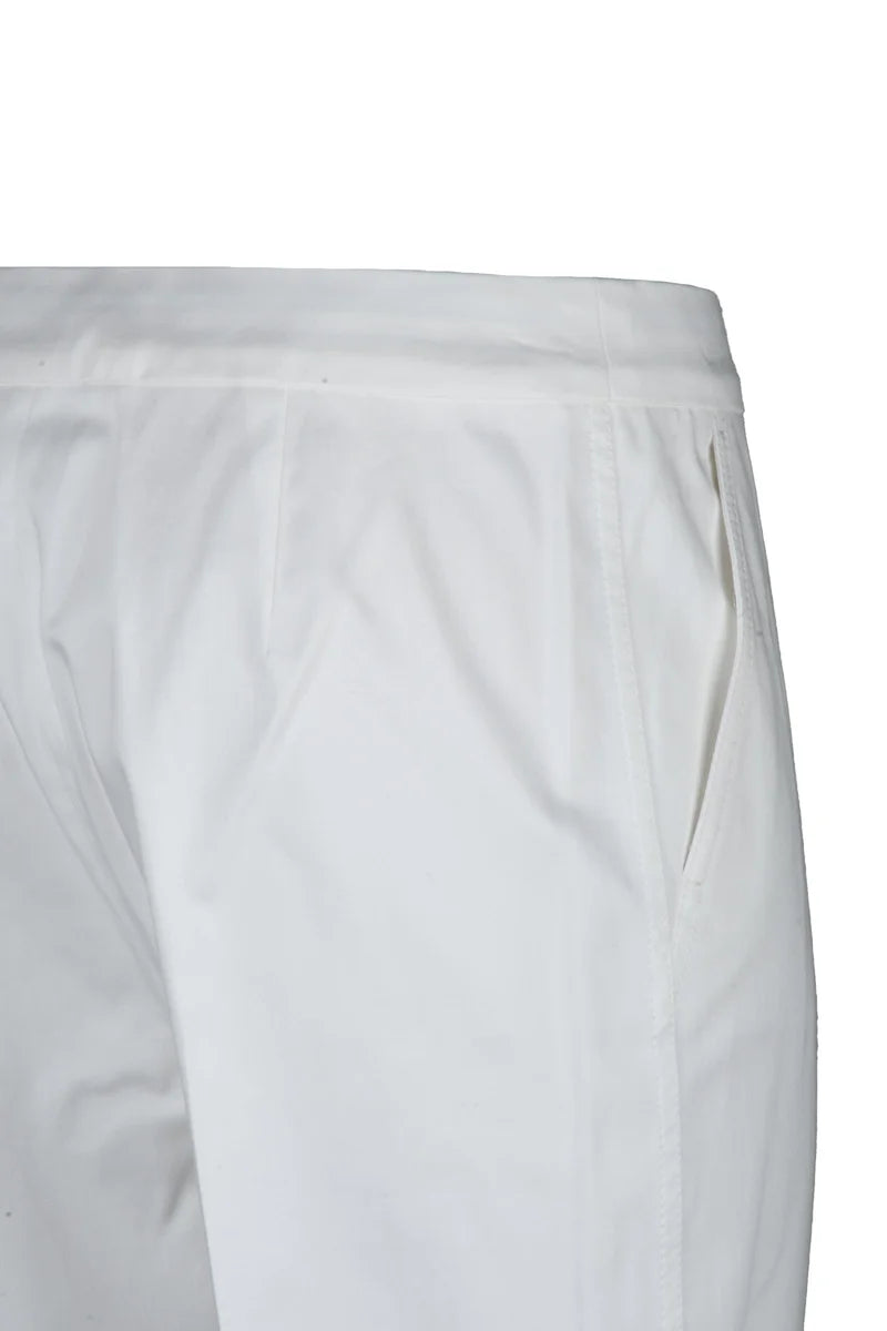 Cotton Stretch Trousers - White