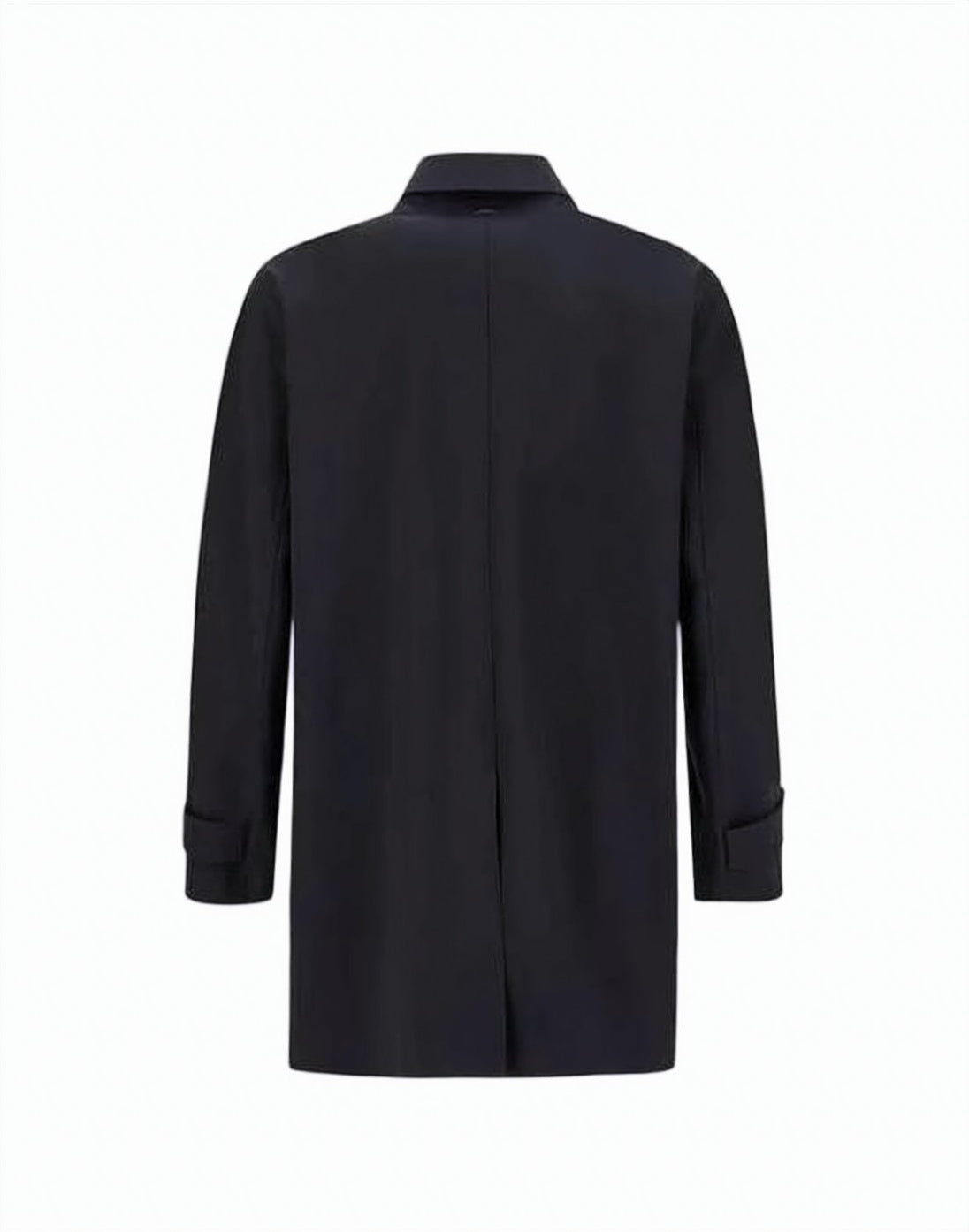 Minimalist Black Jacket with Concealed Button Placket