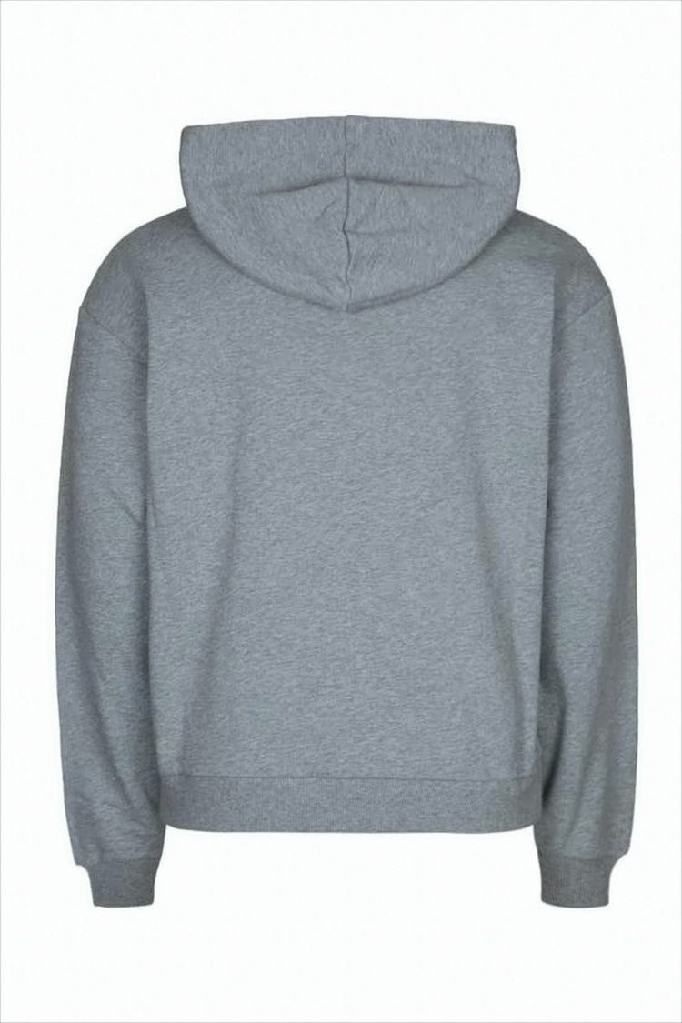 Cropped Grey Hoodie with Bold Logo
