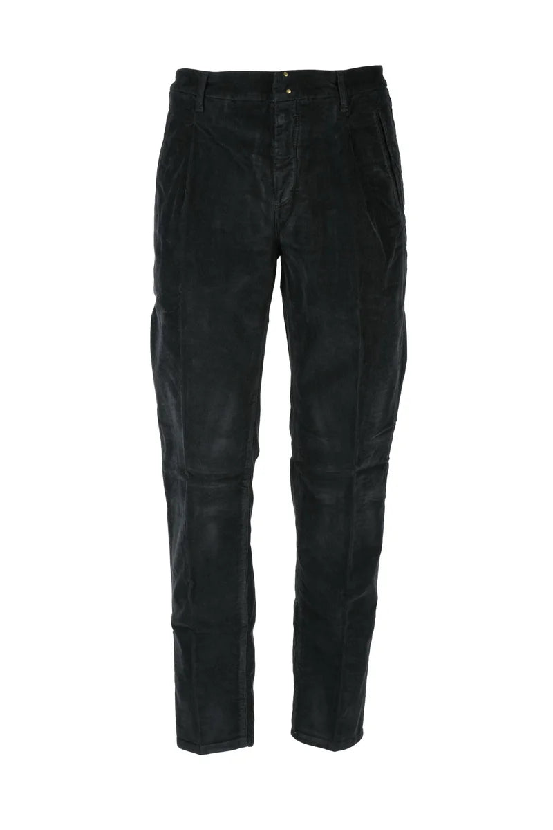 Velvet Stretch Trousers - Black