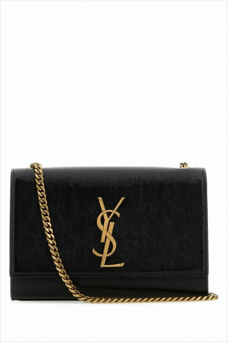 Rectangular Shoulder Bag with Gold-tone Interlocking Logo