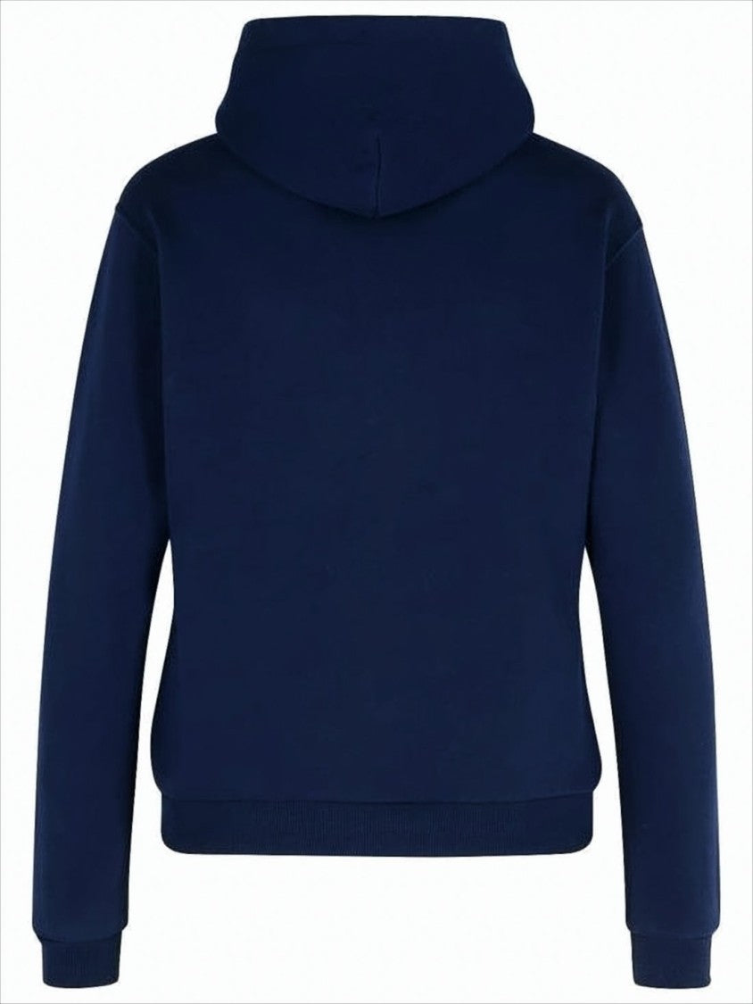 Navy Blue Zip-Up Hoodie with Drawstring