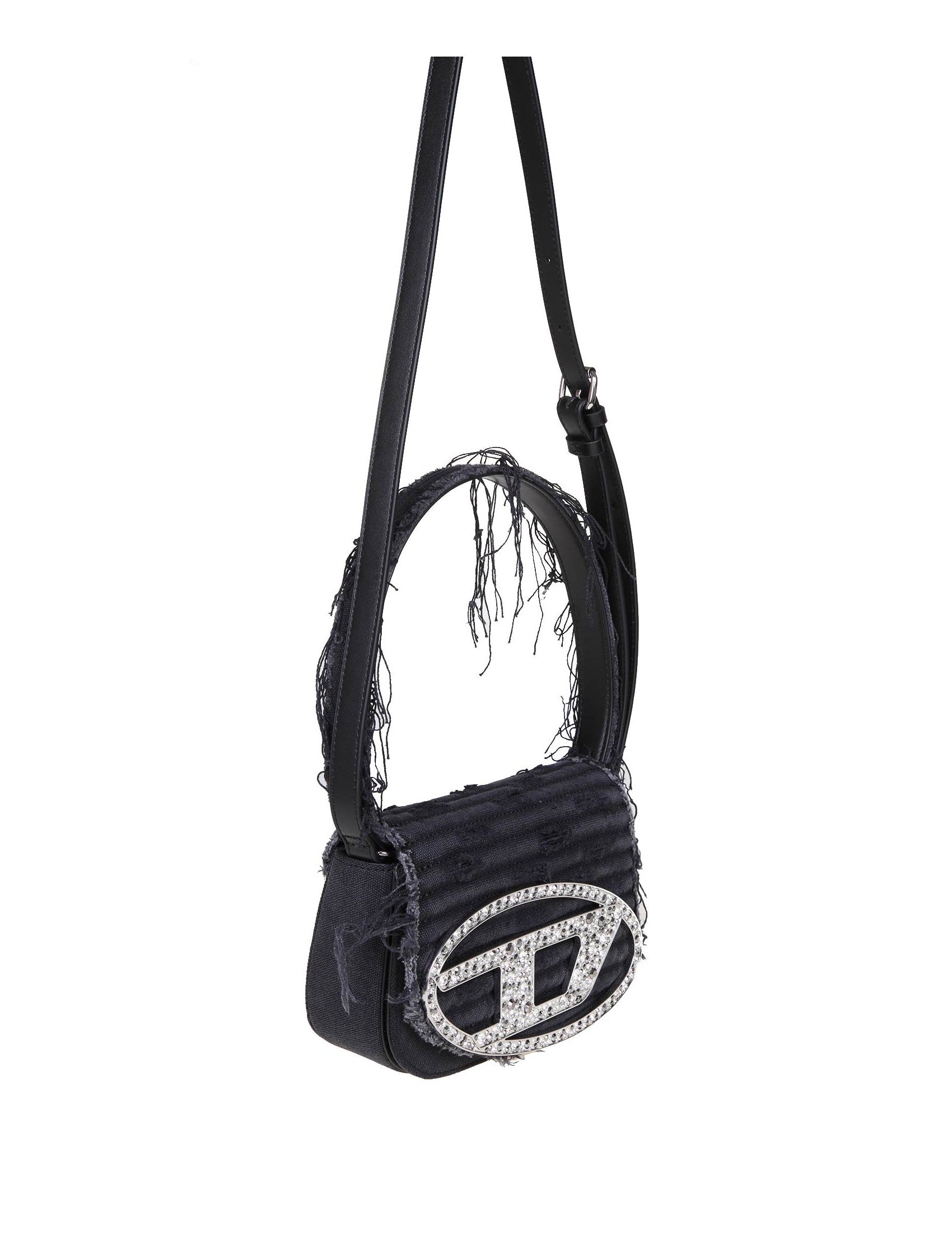 1Dr Bag In Black Canvas With Applied Crystals