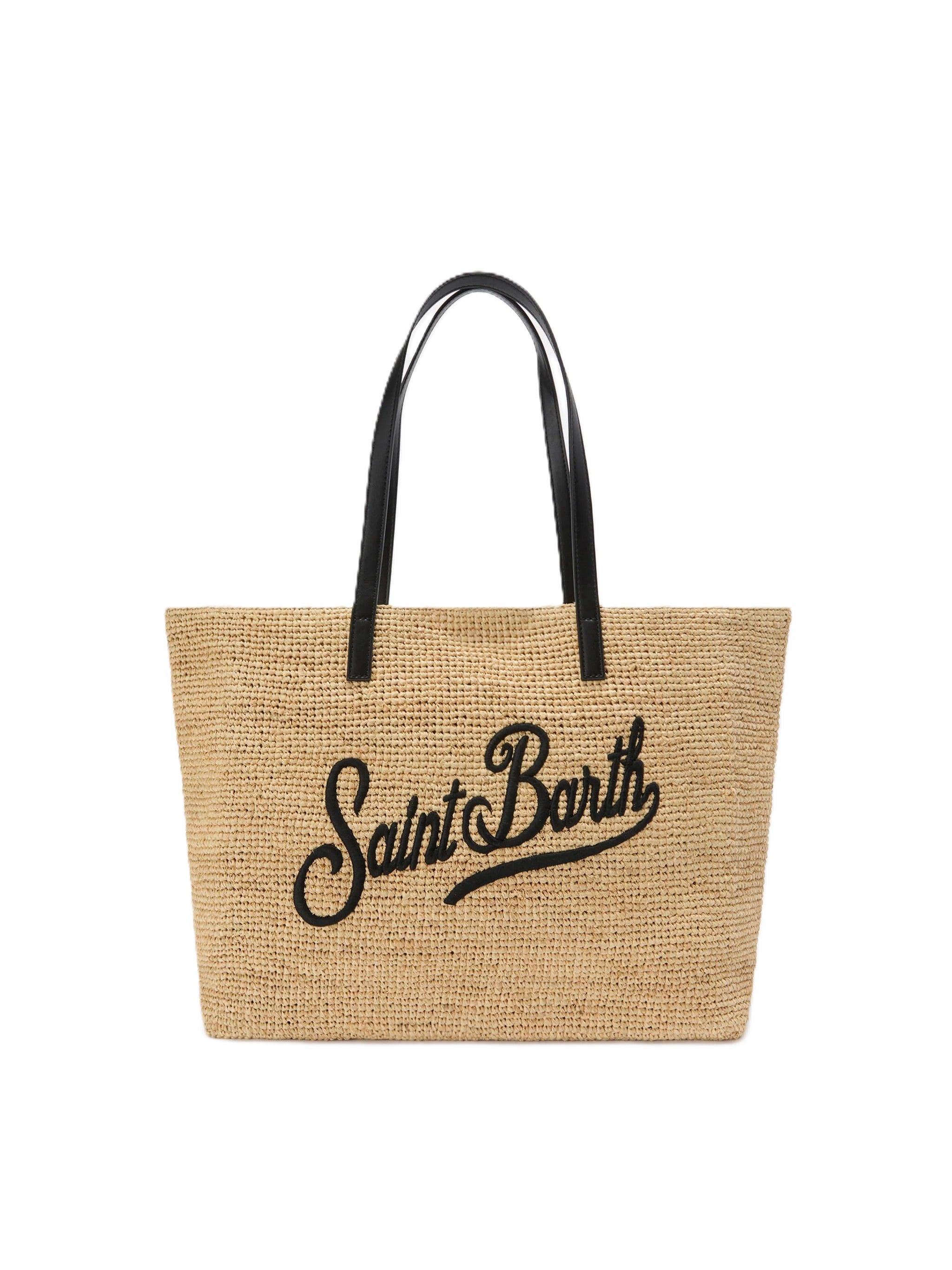 Woven Tote Bag with Embroidered Logo