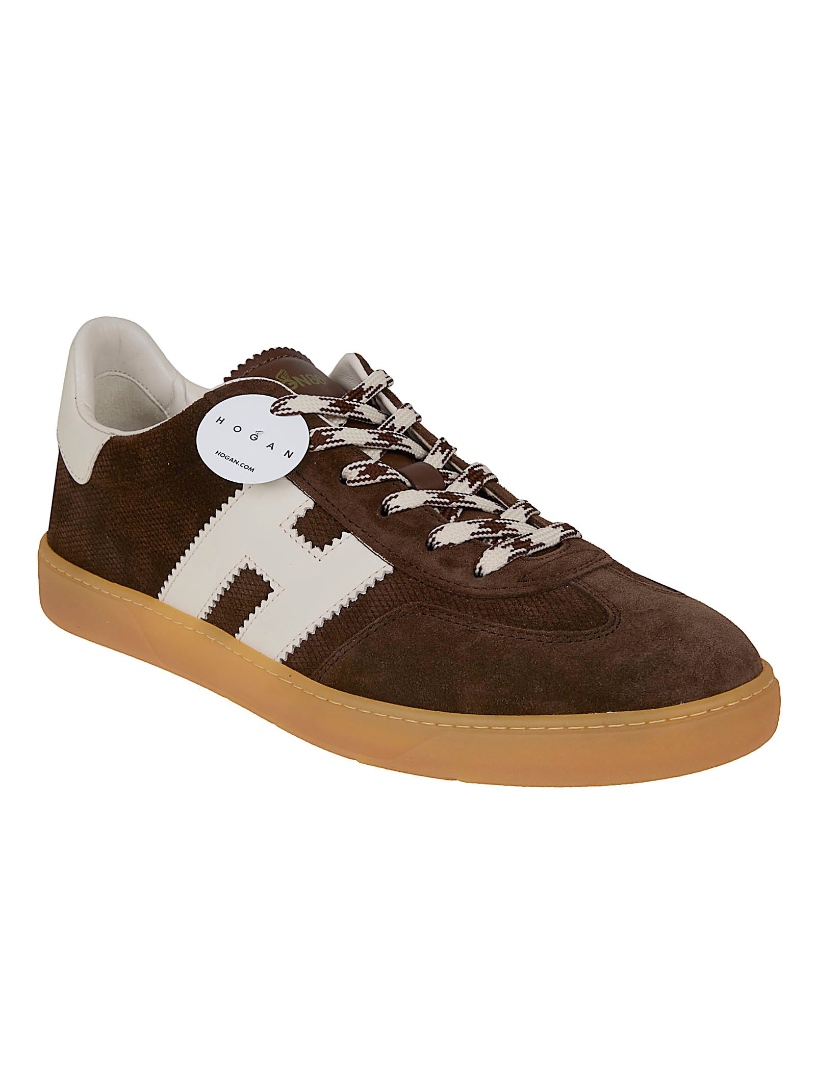 Low-Top Sneakers with Amber Rubber Sole
