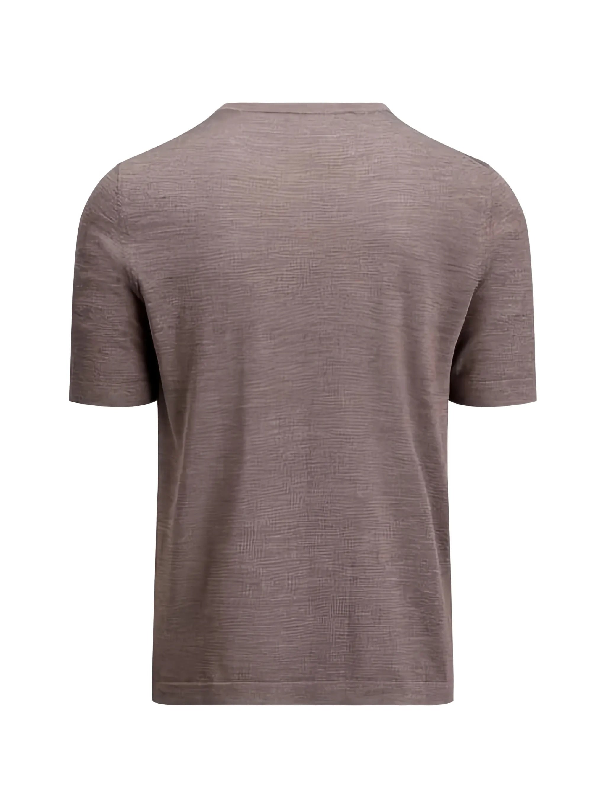 Paricollo Short-Sleeved Textured Crew Neck Top
