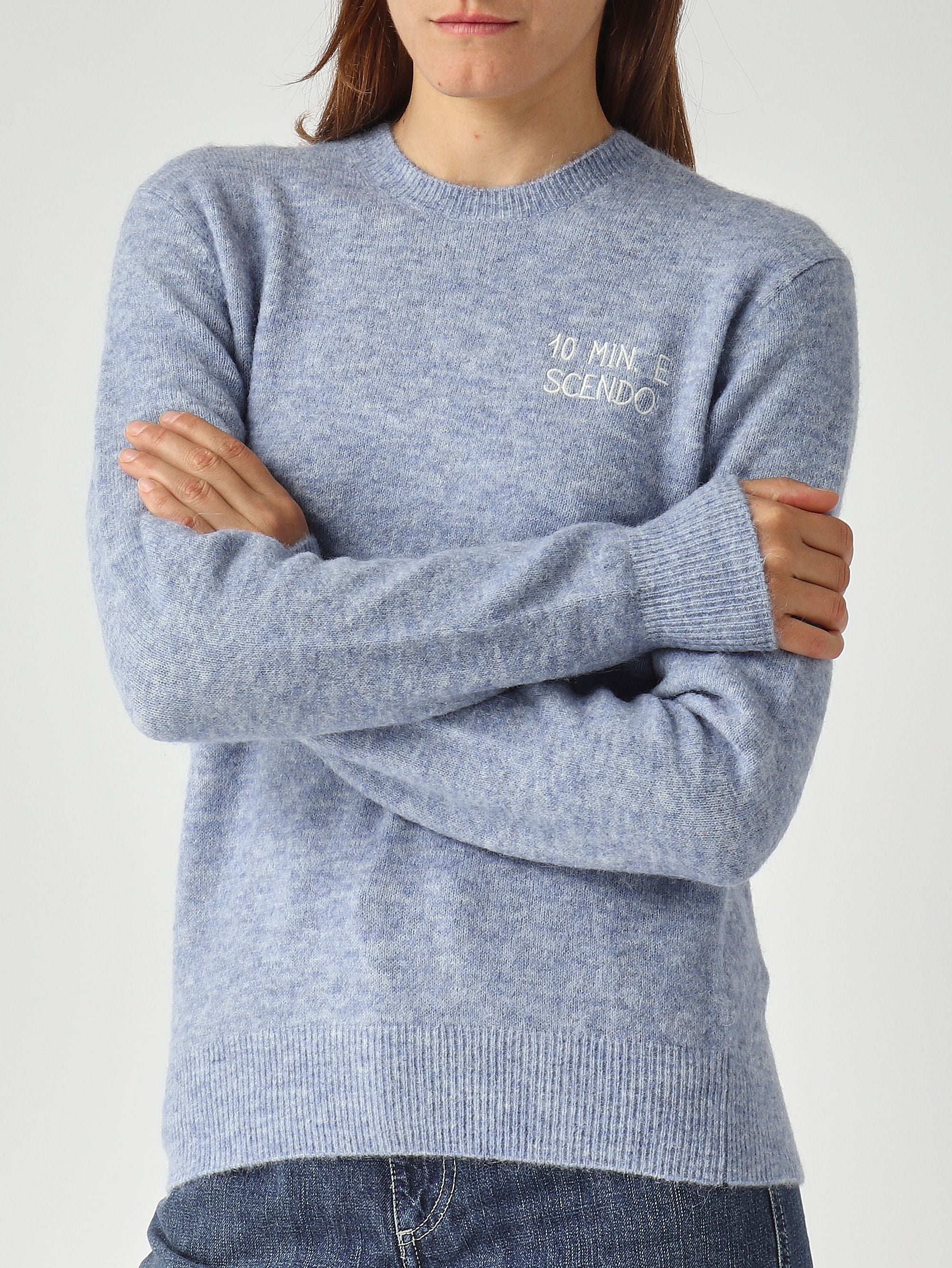 Alpaca Knit Sweater With Ribbed Finishing