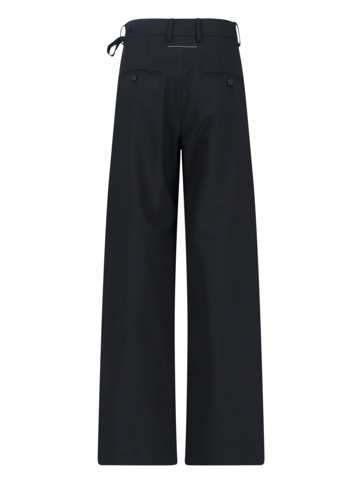 Tailored Black Trousers with Front Tie Detail