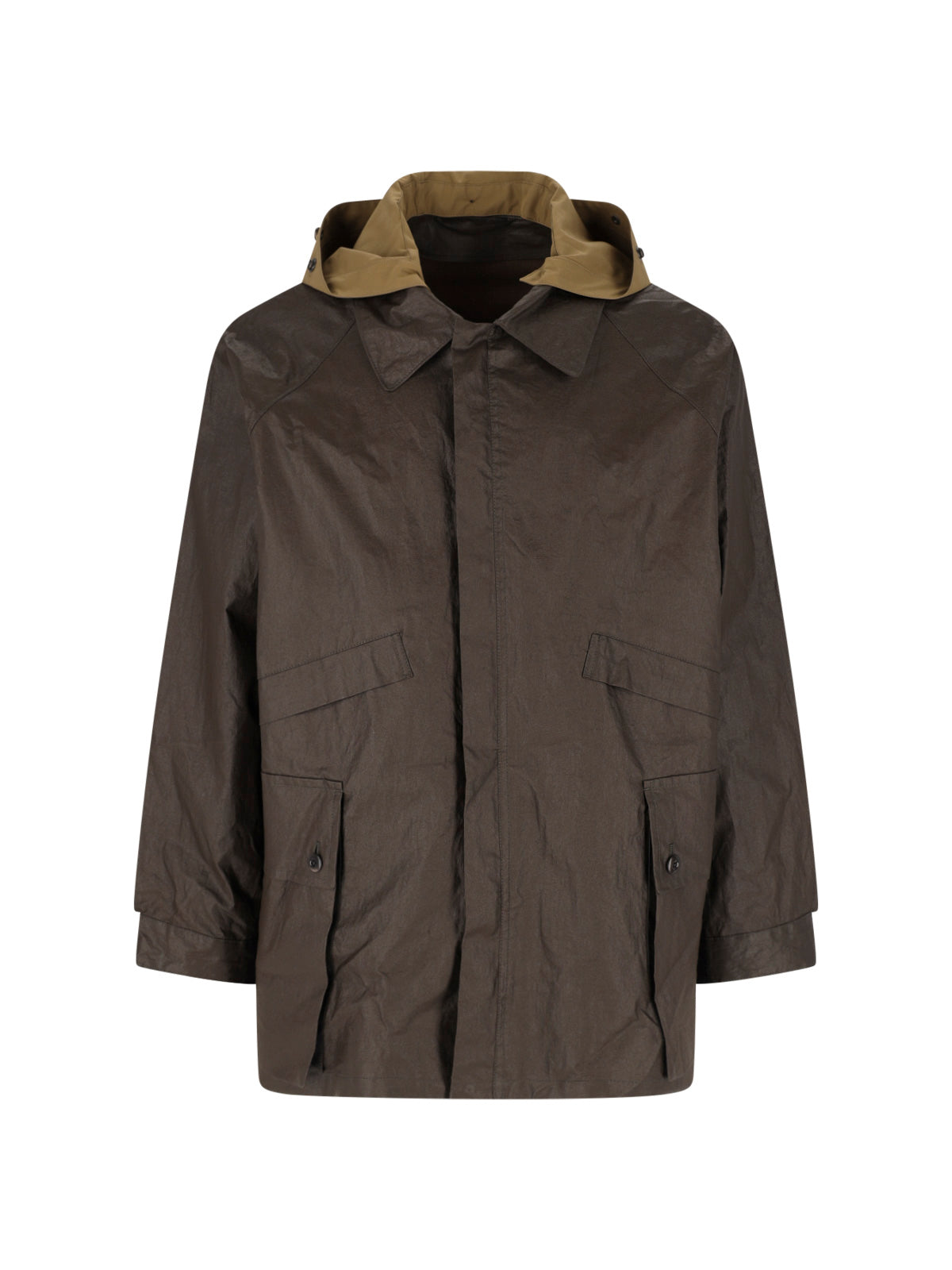 Brown Water-Resistant Technical Linen Jacket