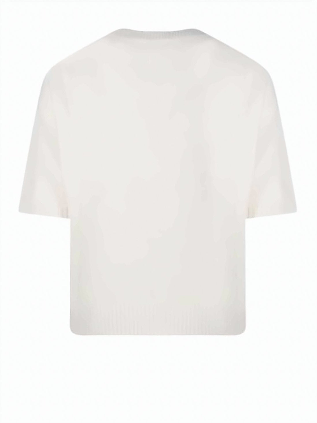 Cropped Short-Sleeved Knit Top with Brushed Texture