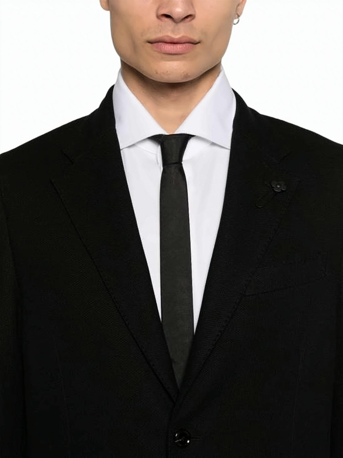 Classic Tailored Black Cotton Suit Set