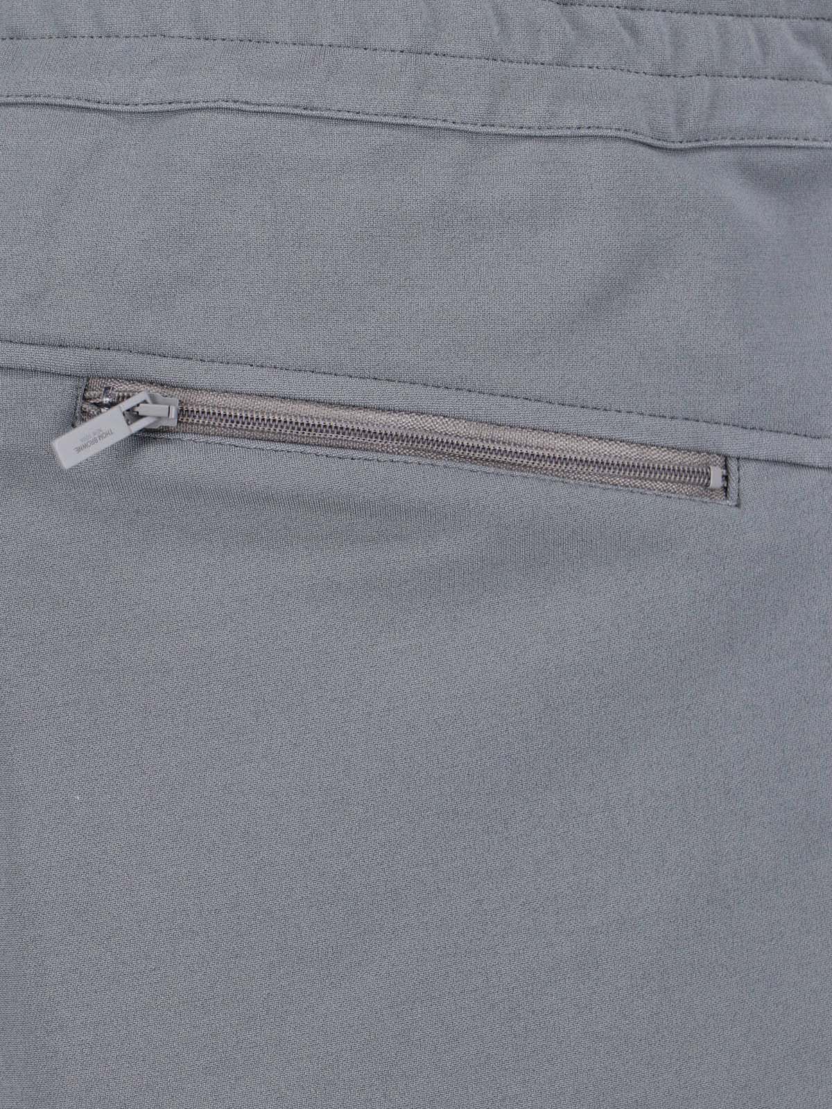 Grey 4-Bar Viscose Blend Straight Shorts