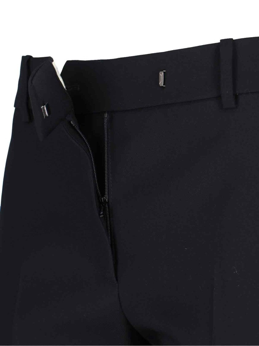 High-Waisted Black Wool Palazzo Pants