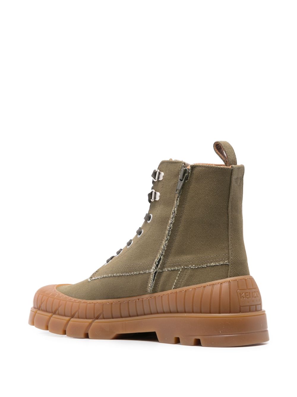 Khaki Fabric Boots