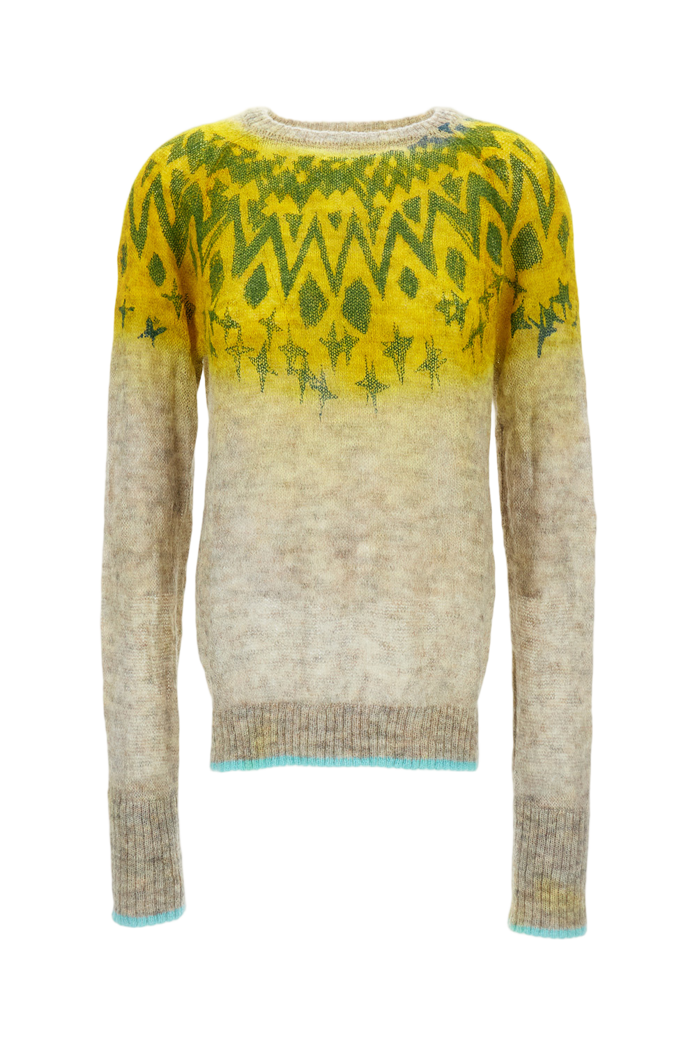 Gradient Knitwear with Geometric Pattern