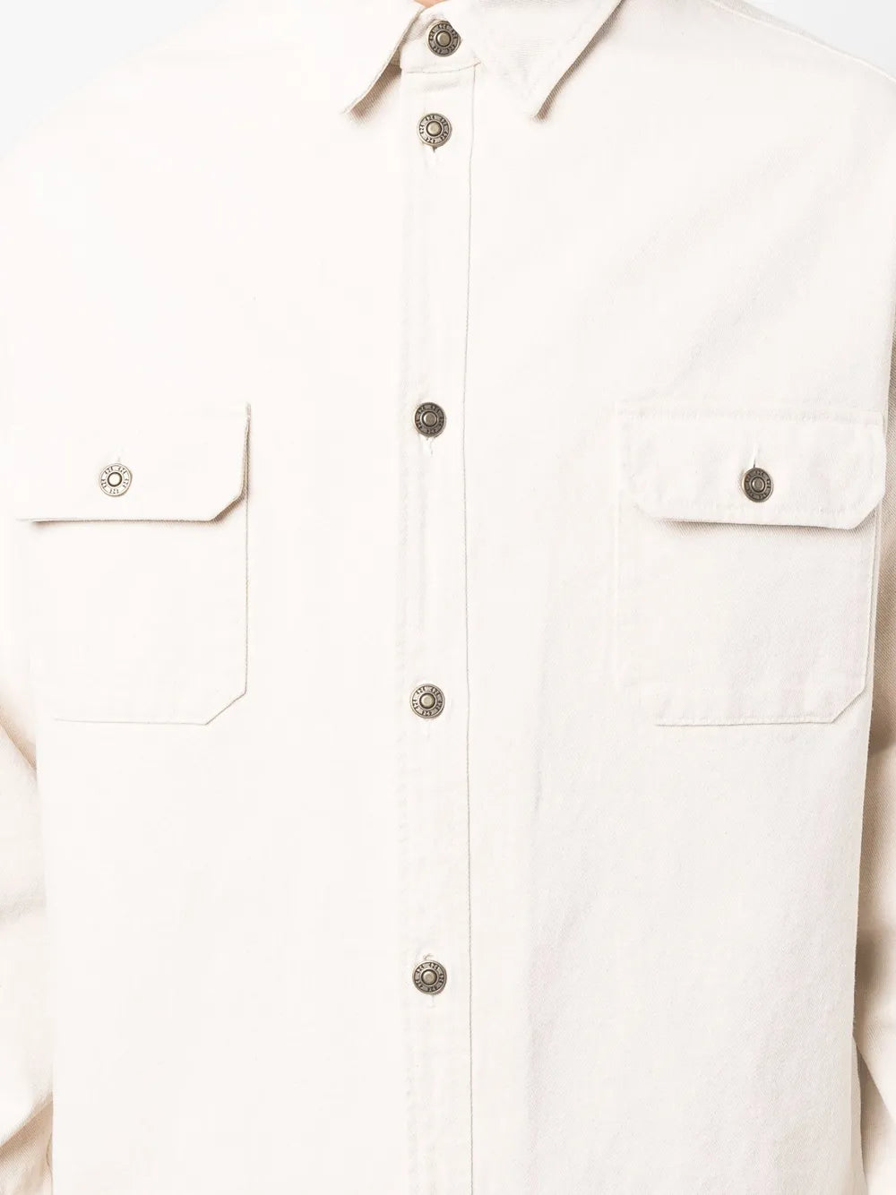 White Button-Down Shirt With Structured Collar And Tailored Fit