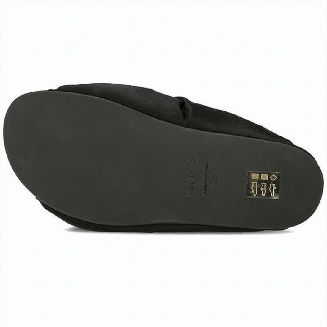Gathered Satin Mules with Rubber Sole