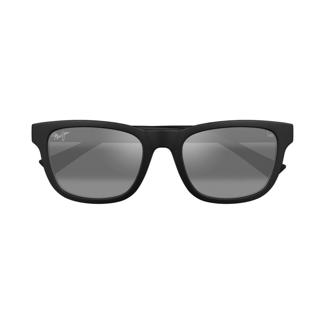 Kapii Matte Black Rectangular Sunglasses with Subtle Branding
