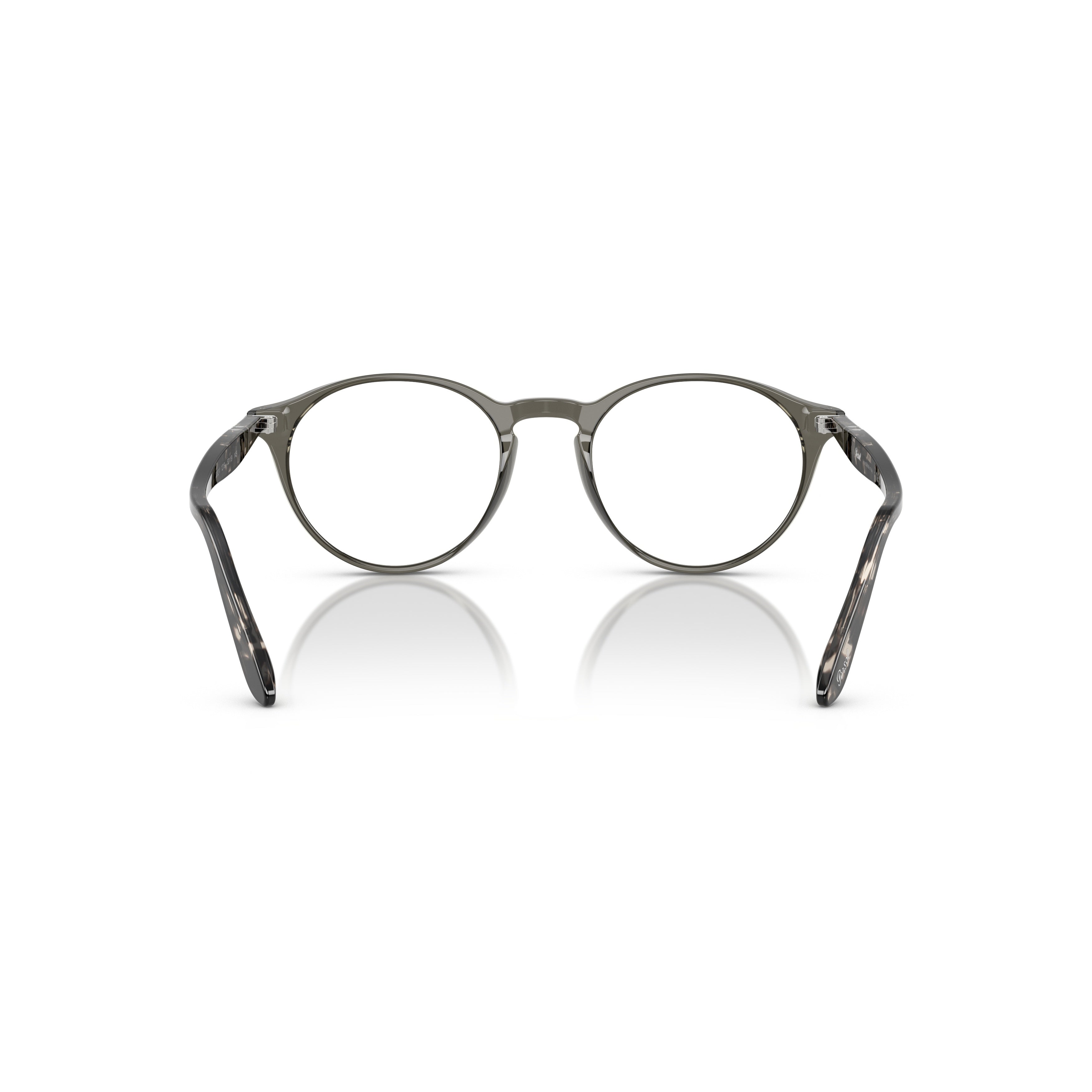 0po3092v Rounded Acetate Eyeglasses with Patterned Temples
