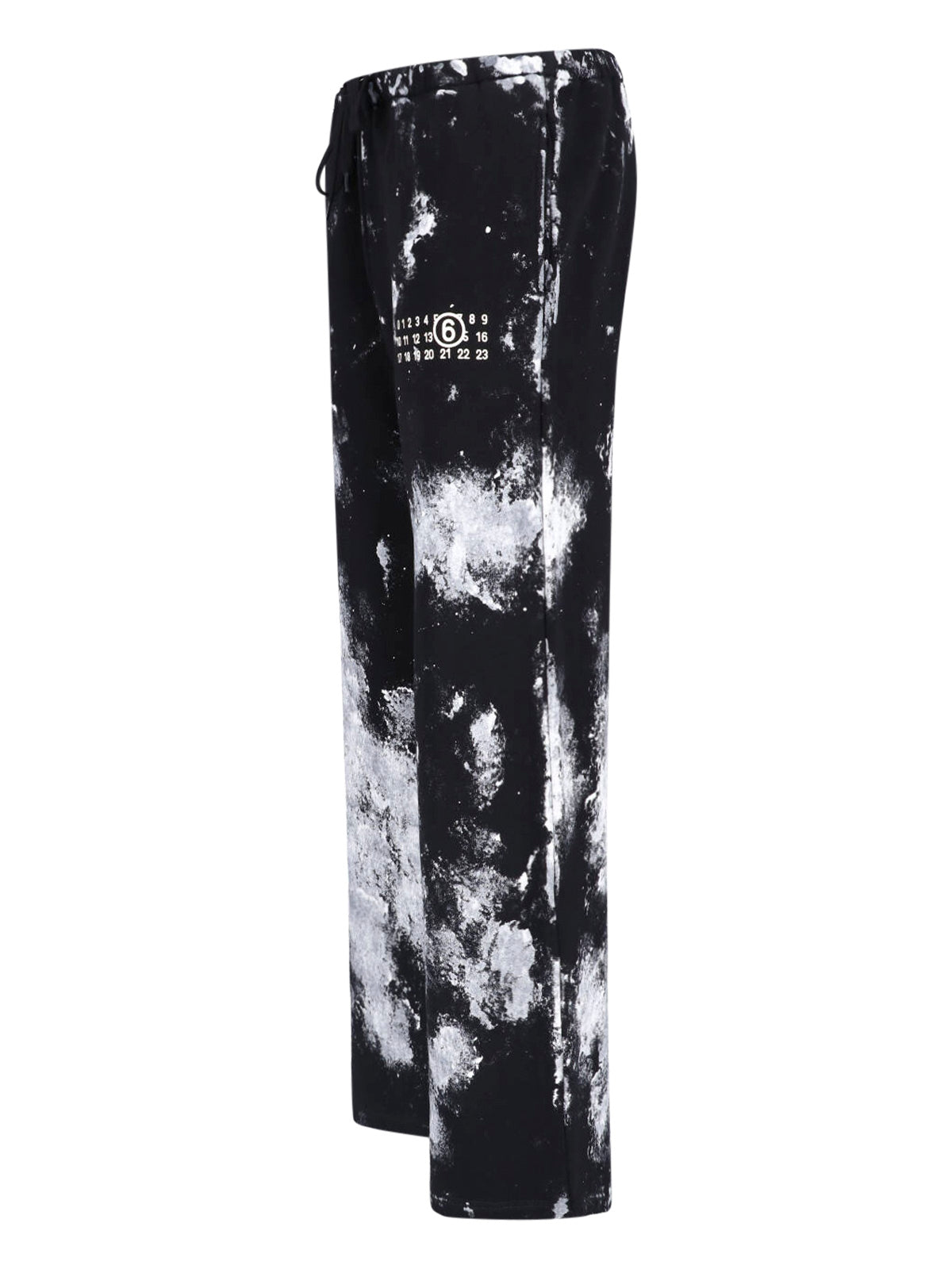 Black Distressed Splatter Pattern Sport Trousers