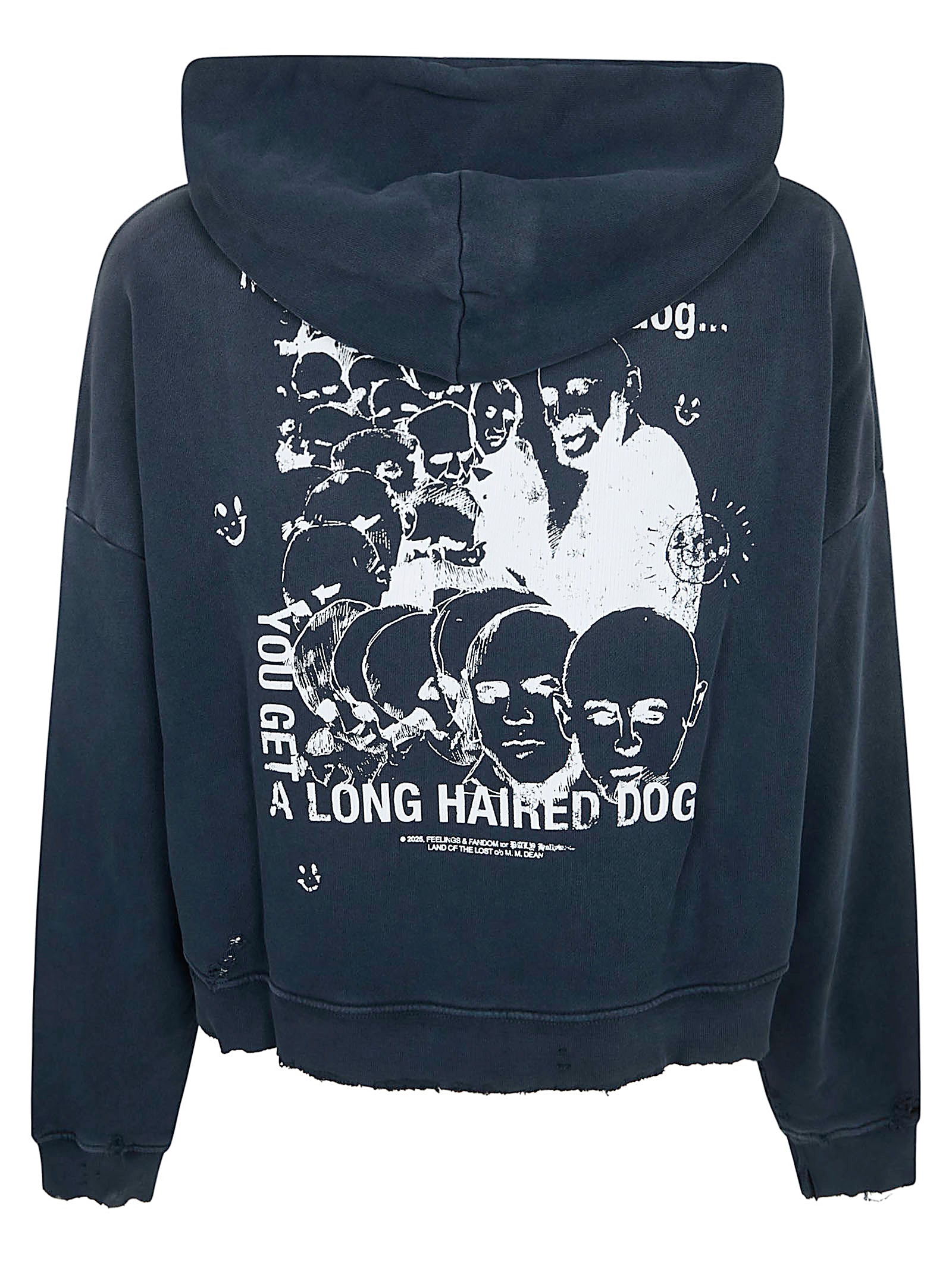 Blue Oversized Hoodie with Graphic Print