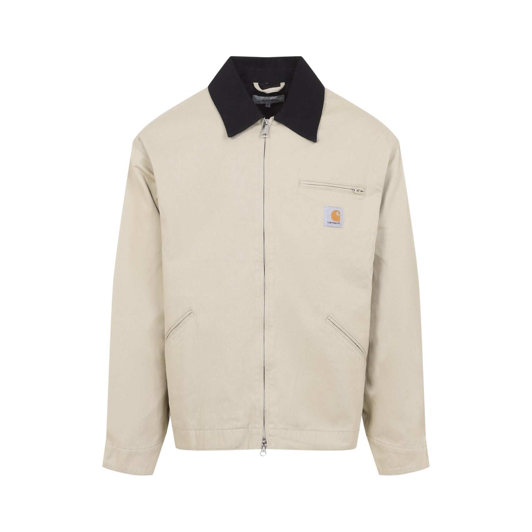 Light Beige Jacket With Black Collar
