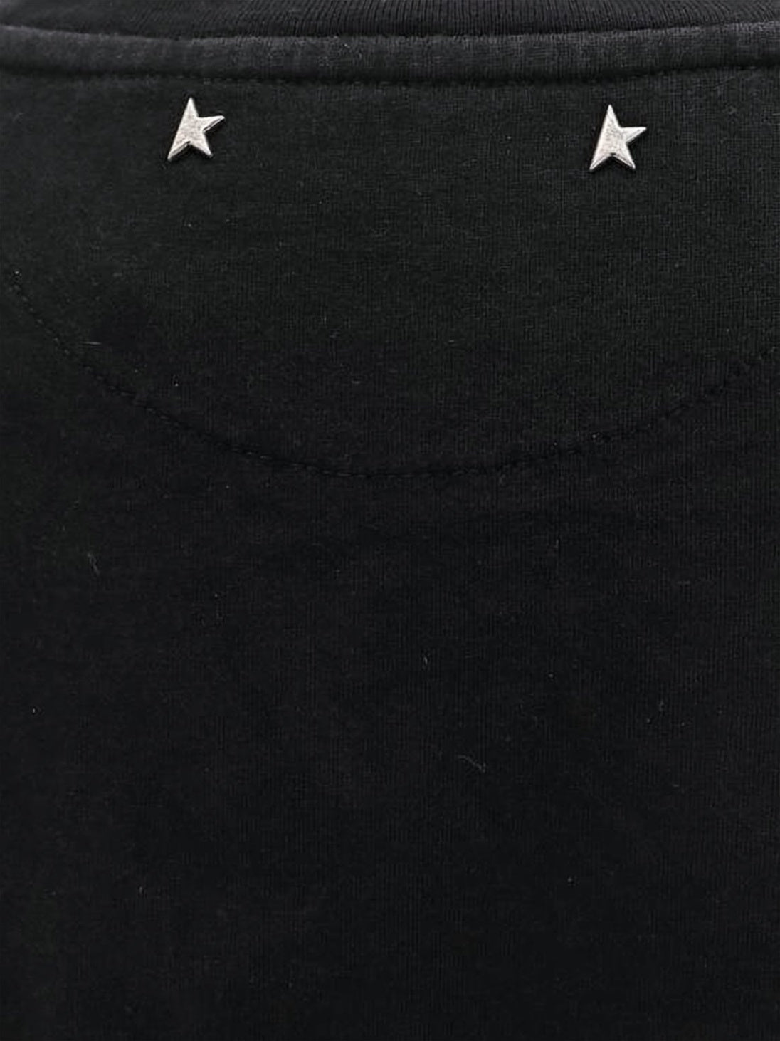 Black Short-Sleeve T-Shirt With Metallic Star Accents