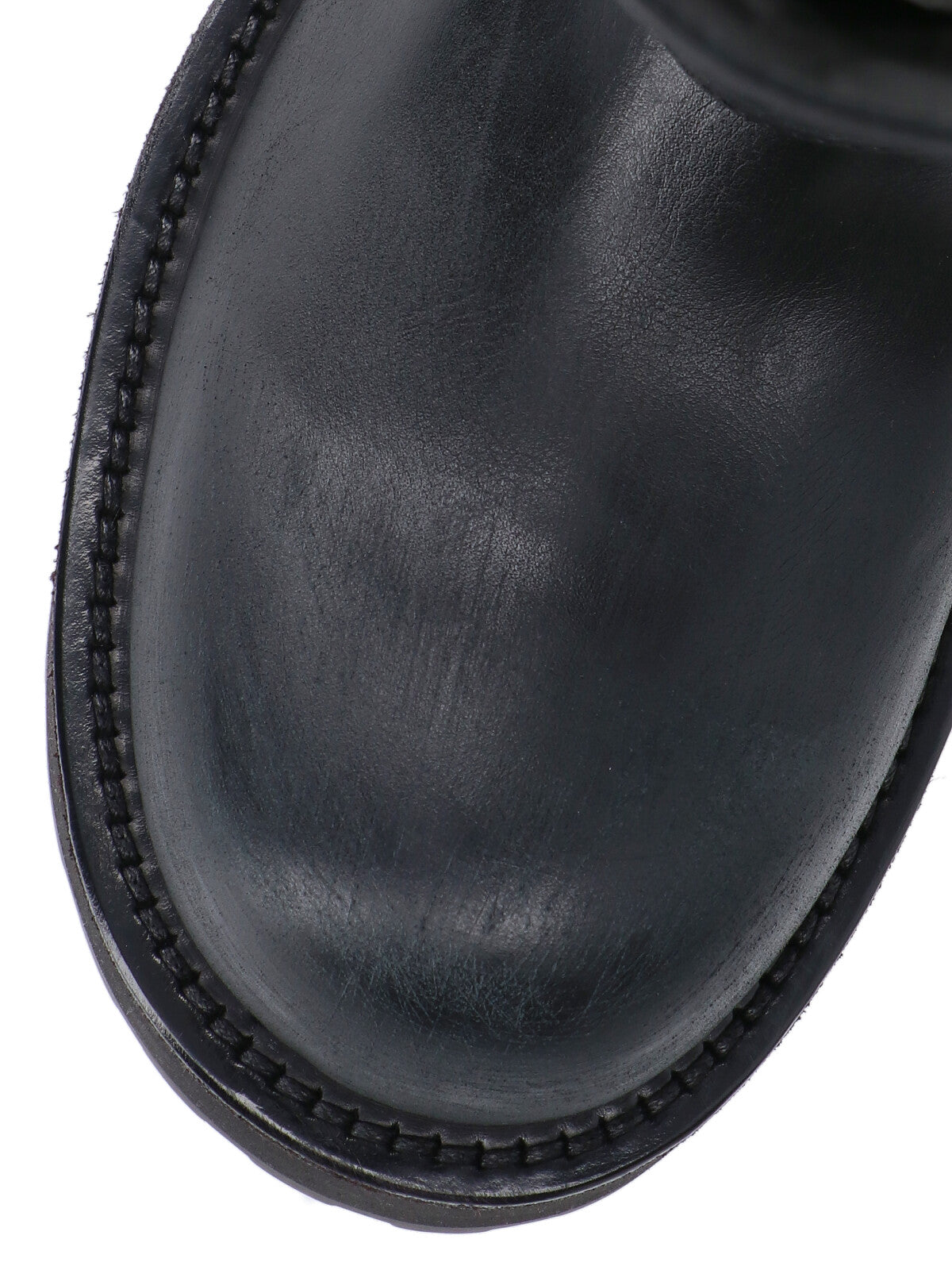Black Venom Buckles Calf Leather Boots
