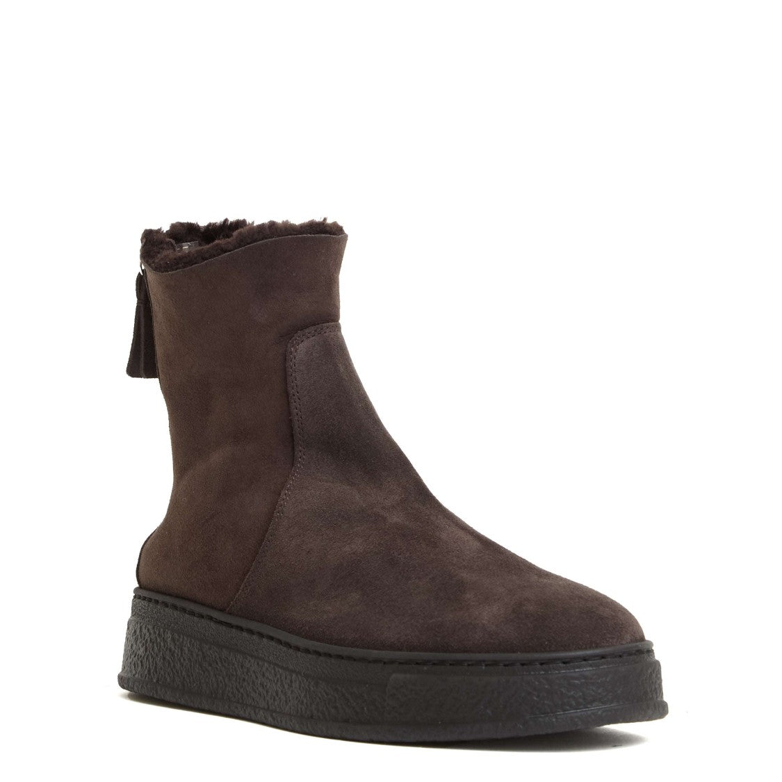 Suede Ankle Boots with Fur Lining
