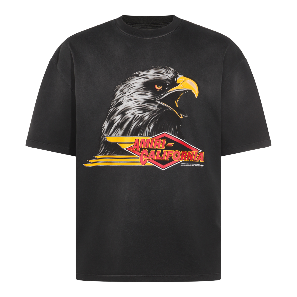 Bold Graphic Eagle Print Black T-Shirt