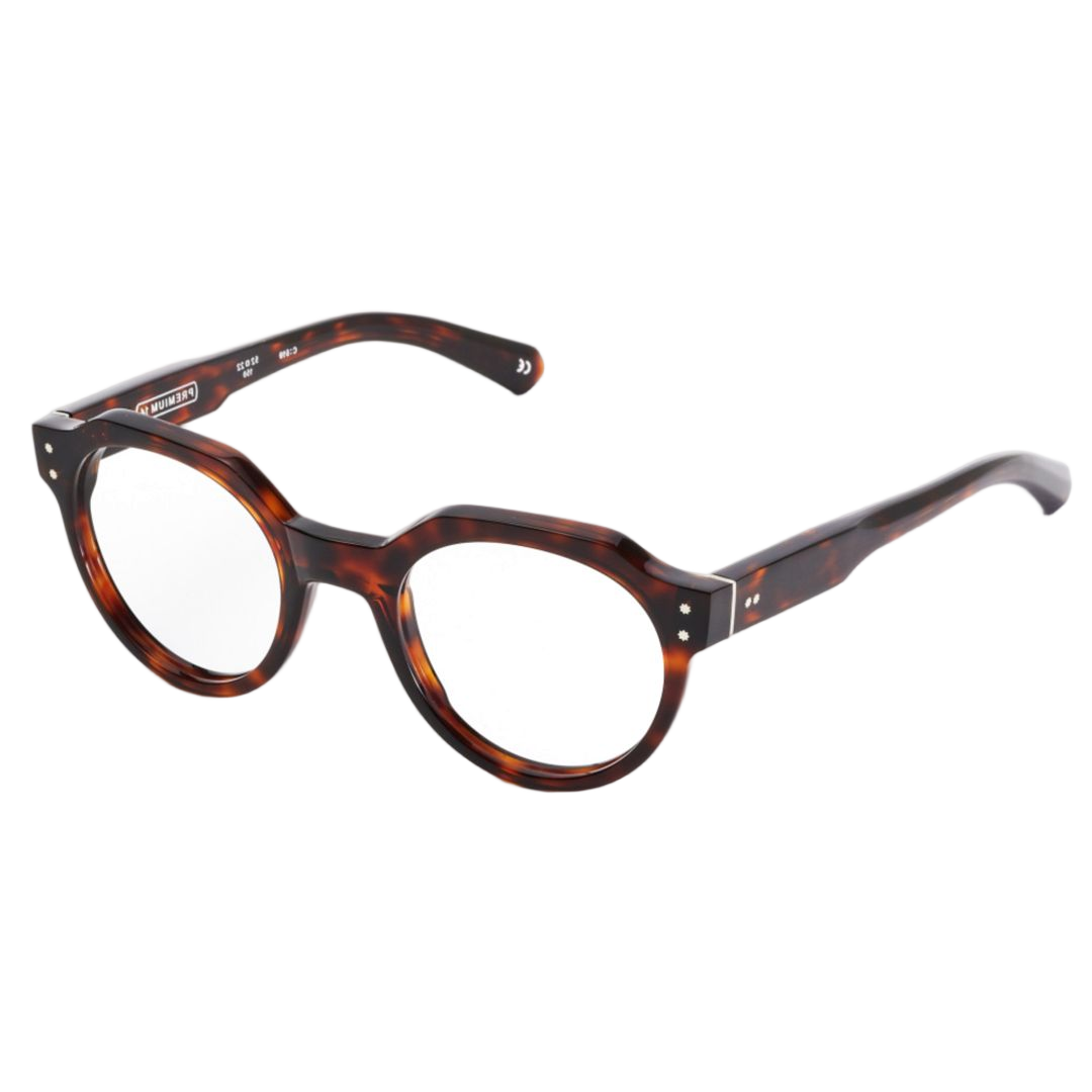 Premium 14 Bold Round Frame Sunglasses with Angular Bridge