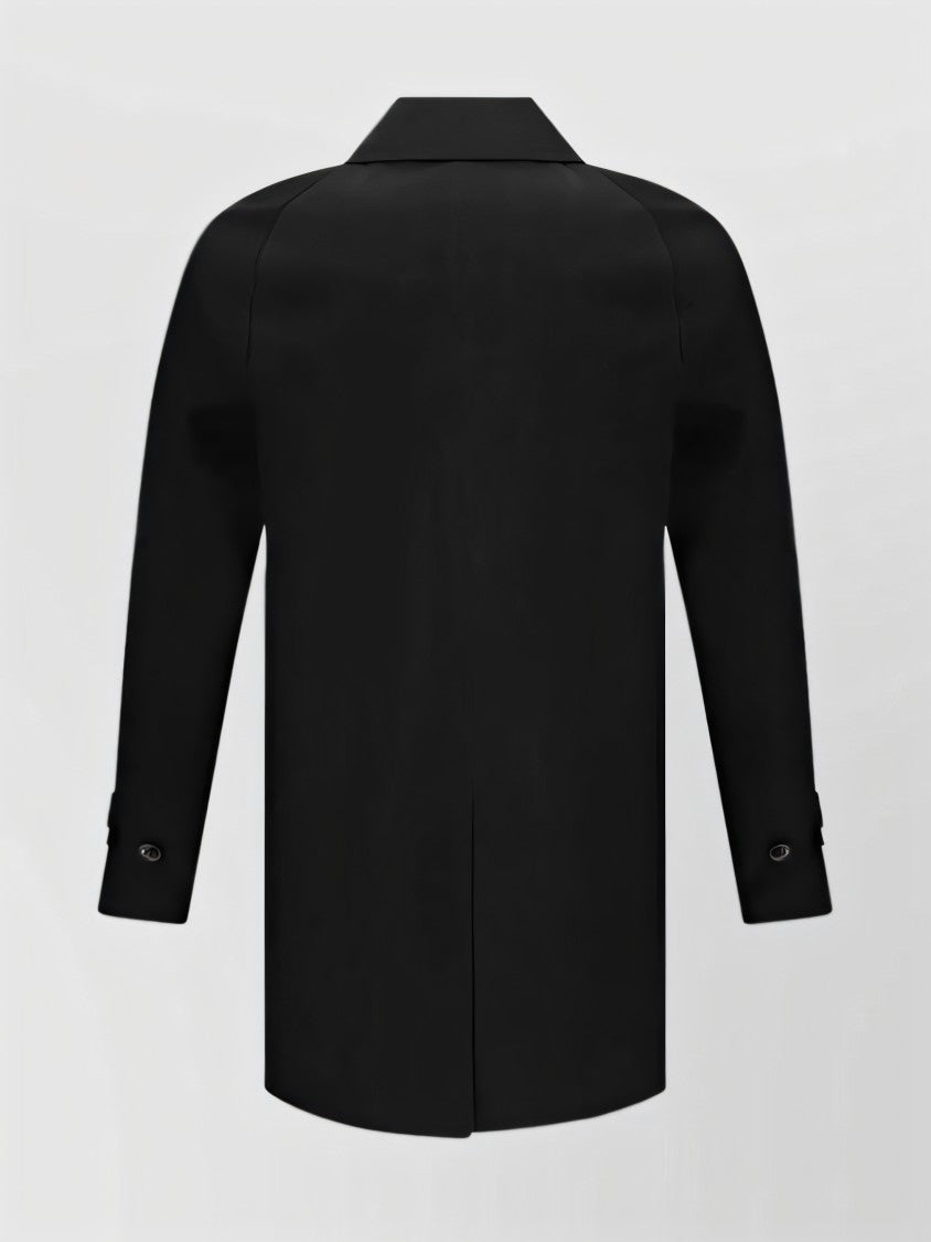 Black Cotton Cape with Classic Collar