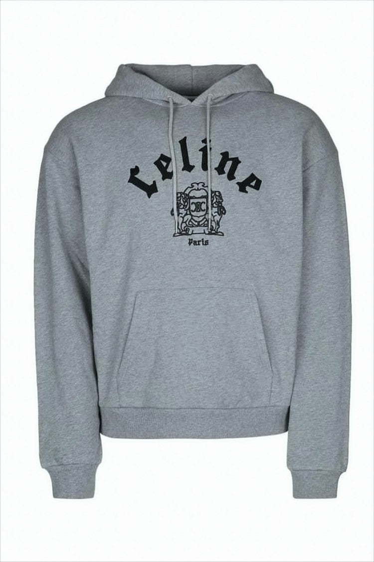 Cropped Grey Hoodie with Bold Logo